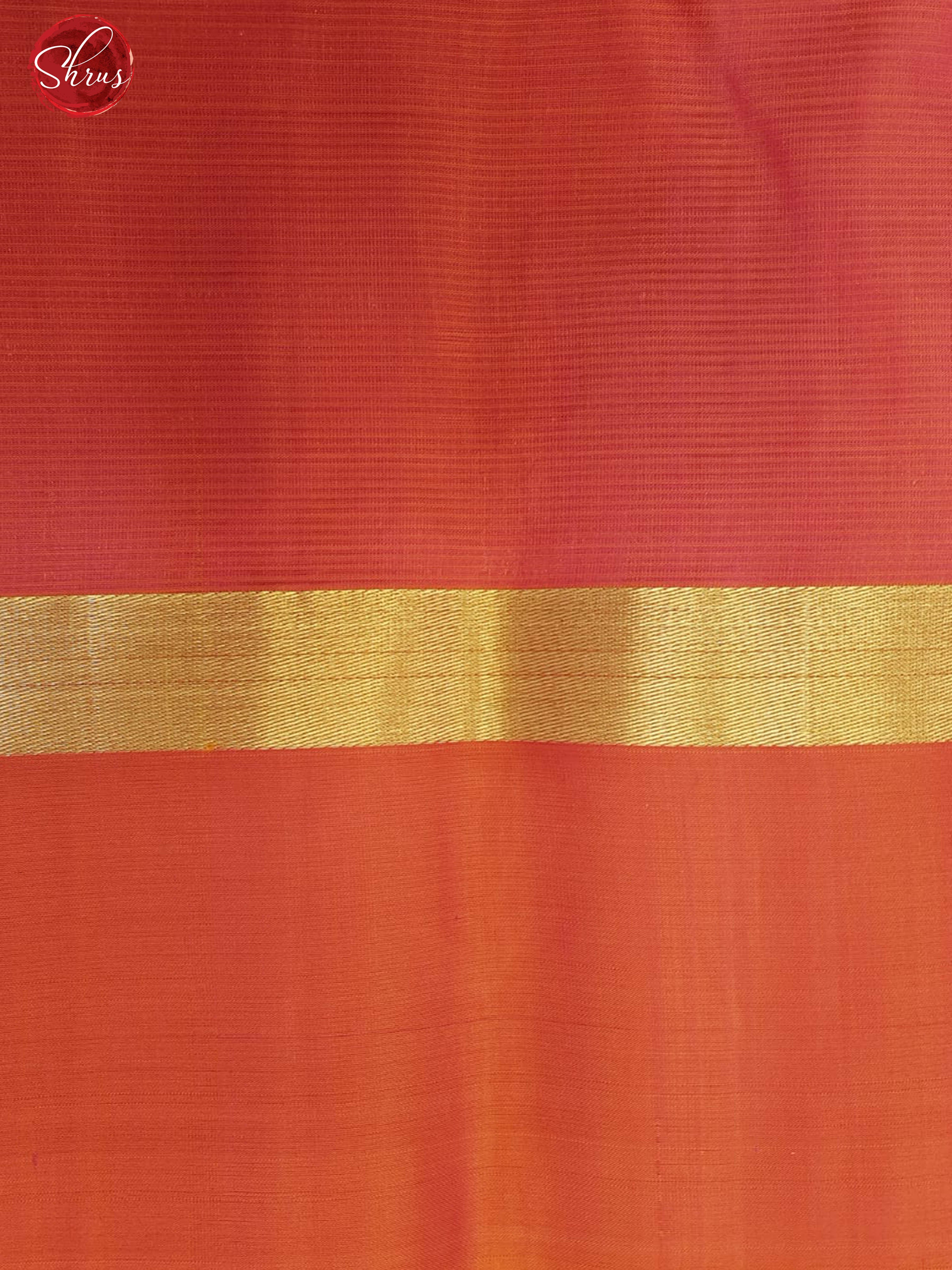 Blue & Orange - Soft Silk with zari woven floral motifs on the body & Contrast Border - Shop on ShrusEternity.com