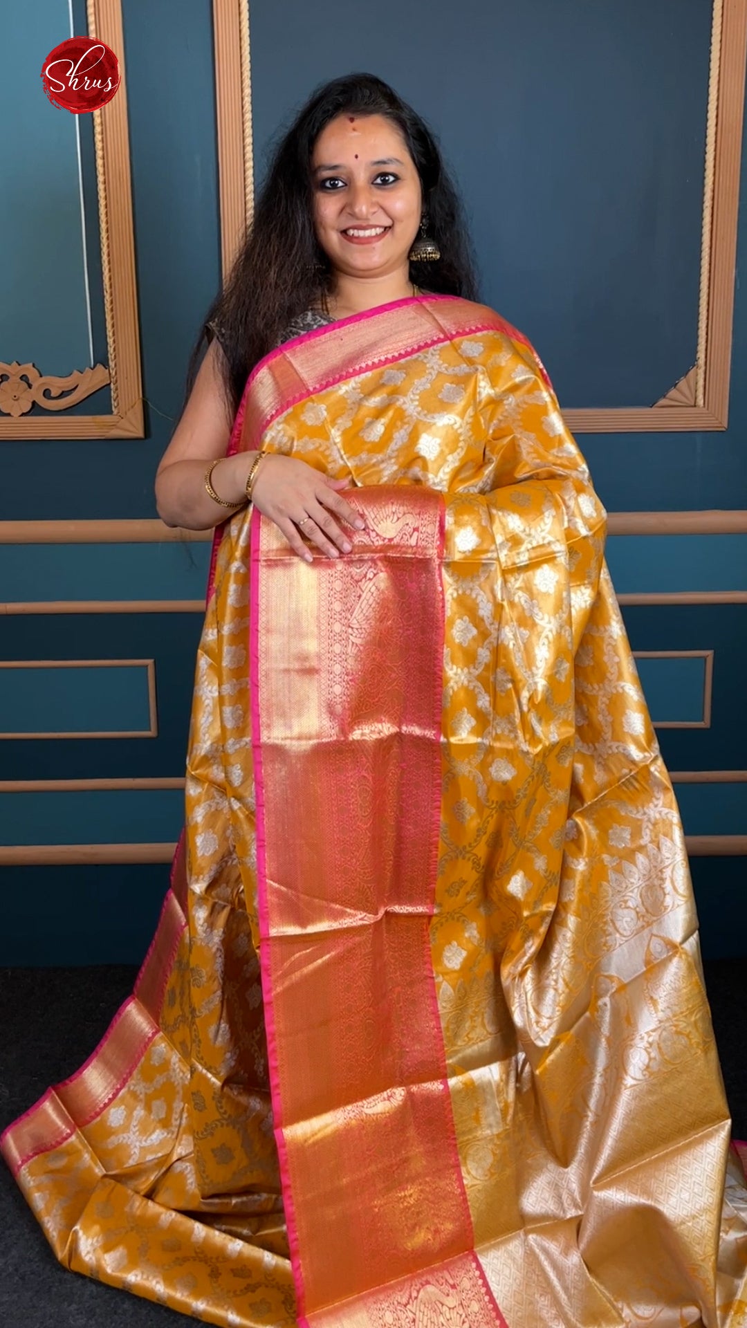 Gold and Pink - Tissue Banarasi - Shop on ShrusEternity.com