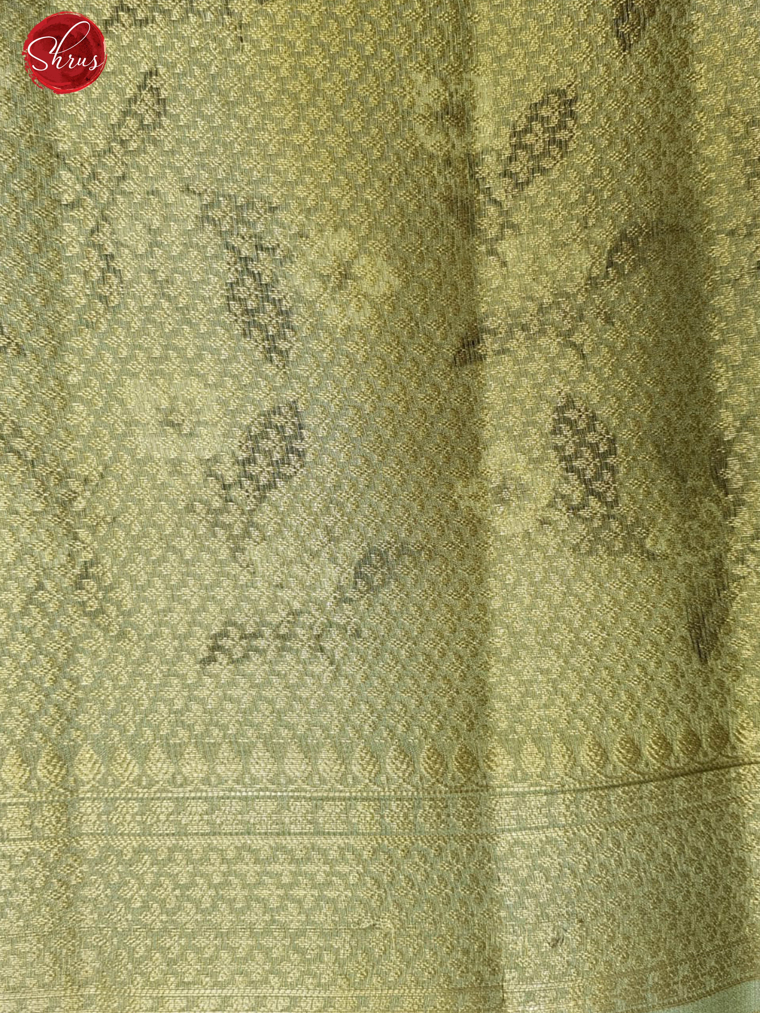 Grey & Green - Tussar with zari woven floral motifs , floral print on the body & Zari Border - Shop on ShrusEternity.com