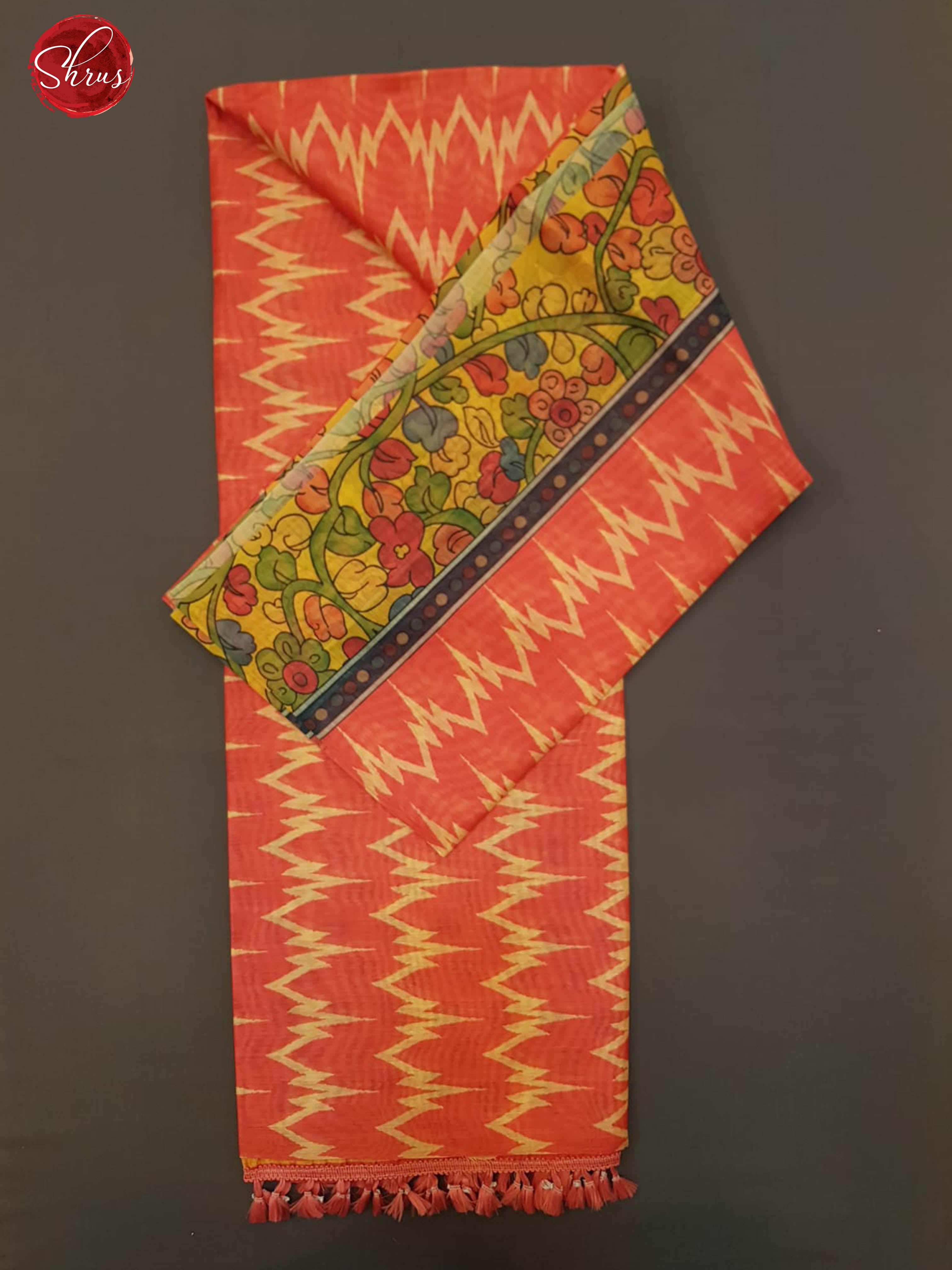 Pink & Yellow - Semi Jute with Printed Body & contrast Border - Shop on ShrusEternity.com