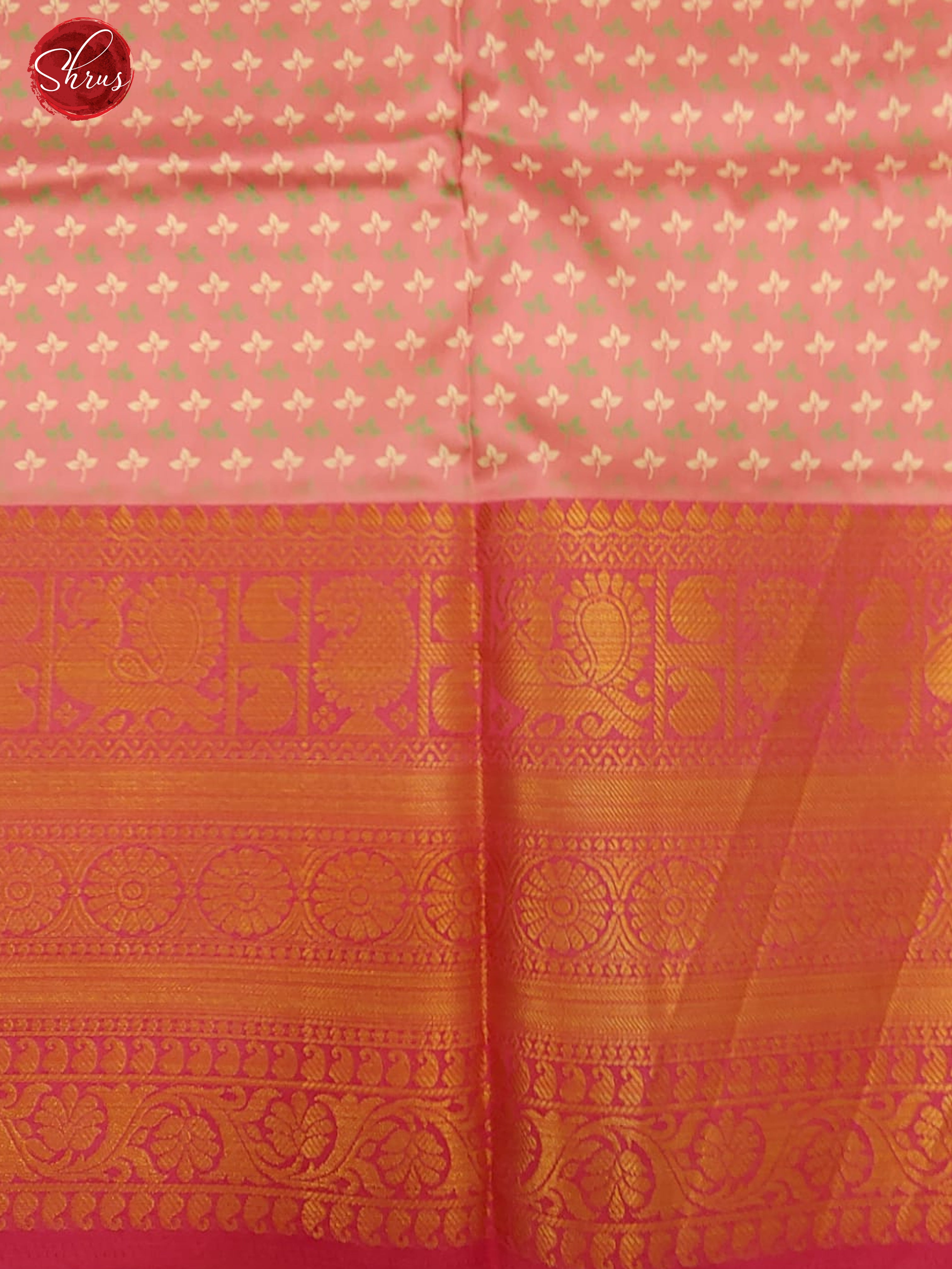 Green & Pink - Semi Crepe with floral print on the body & contrast Zari Border - Shop on ShrusEternity.com