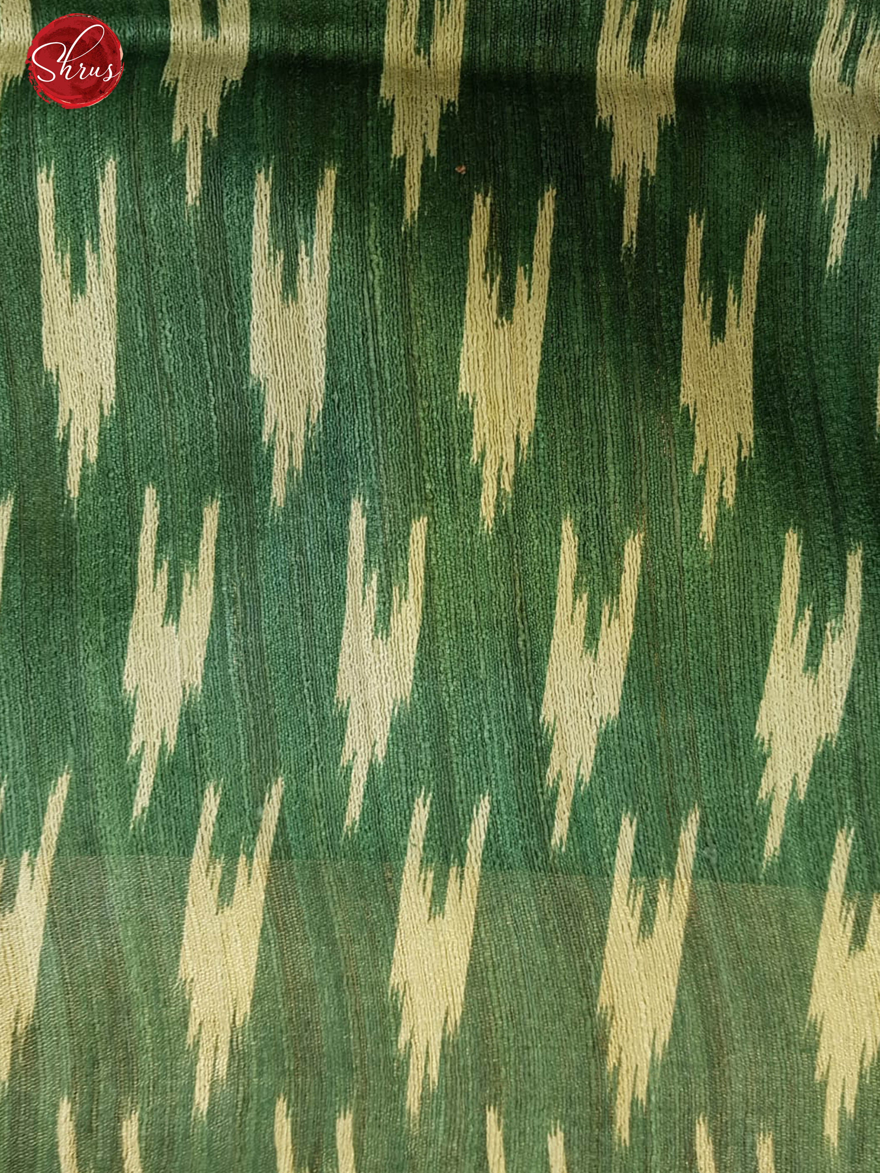 Green & Cream - Gicha Tussar with floral print on the body & Madhubani paint - Shop on ShrusEternity.com