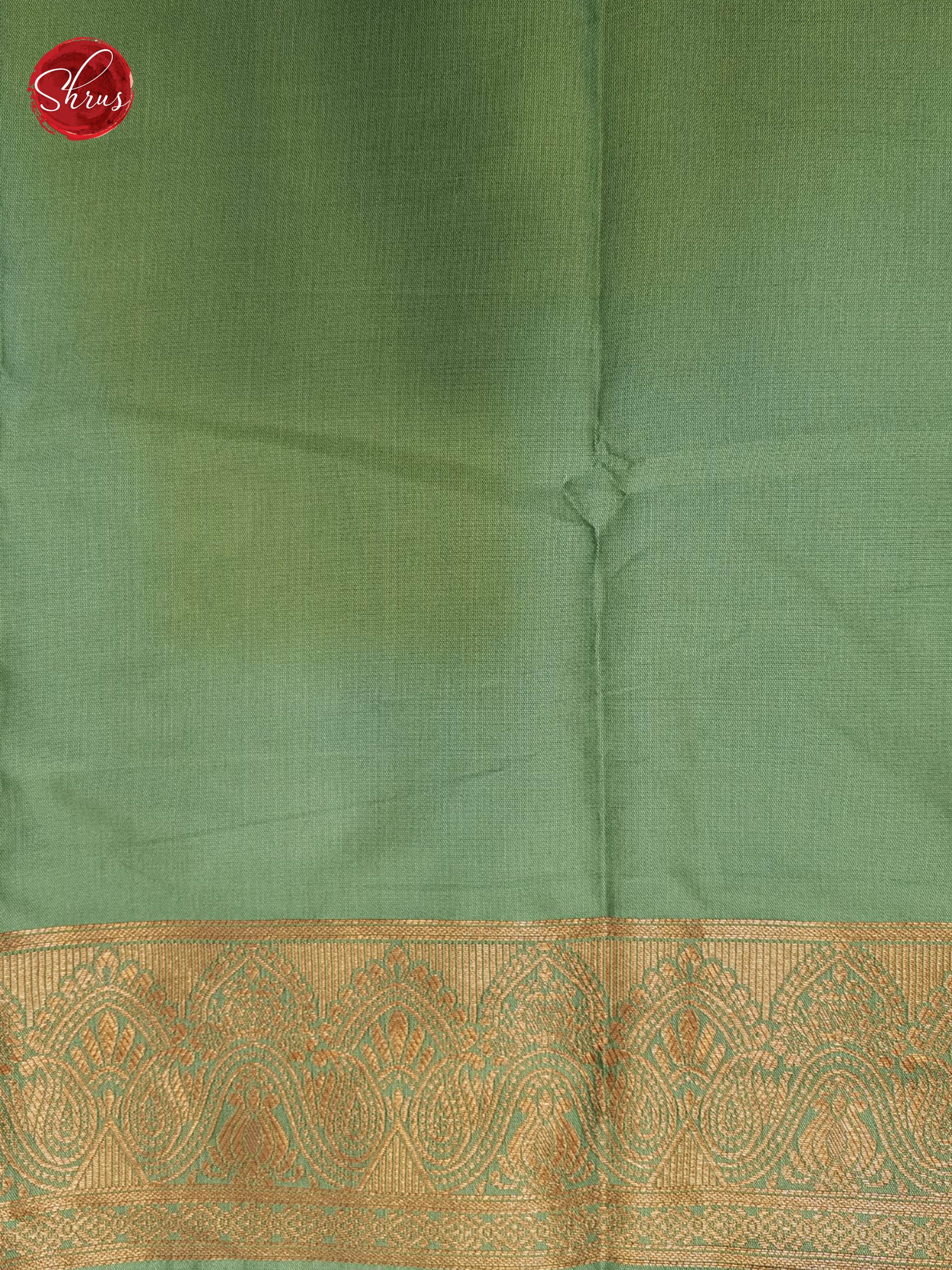 Green(Single tone)- Semi Khatan with zari woven floral motifs on the body& Zari Border - Shop on ShrusEternity.com