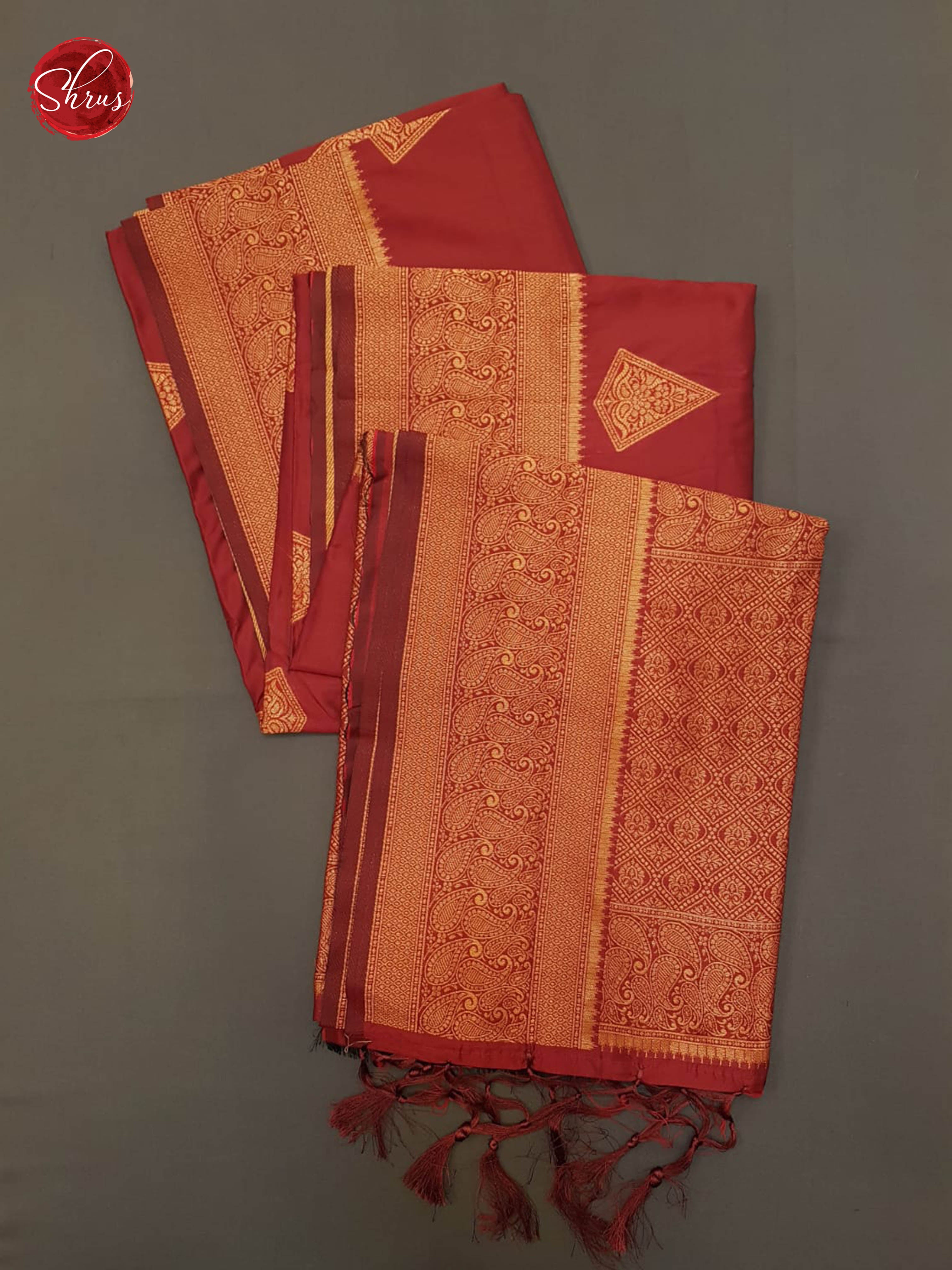 arakku maroon(Single tone)- Semi Khatan with zari woven floral motifs on the body& Zari Border - Shop on ShrusEternity.com