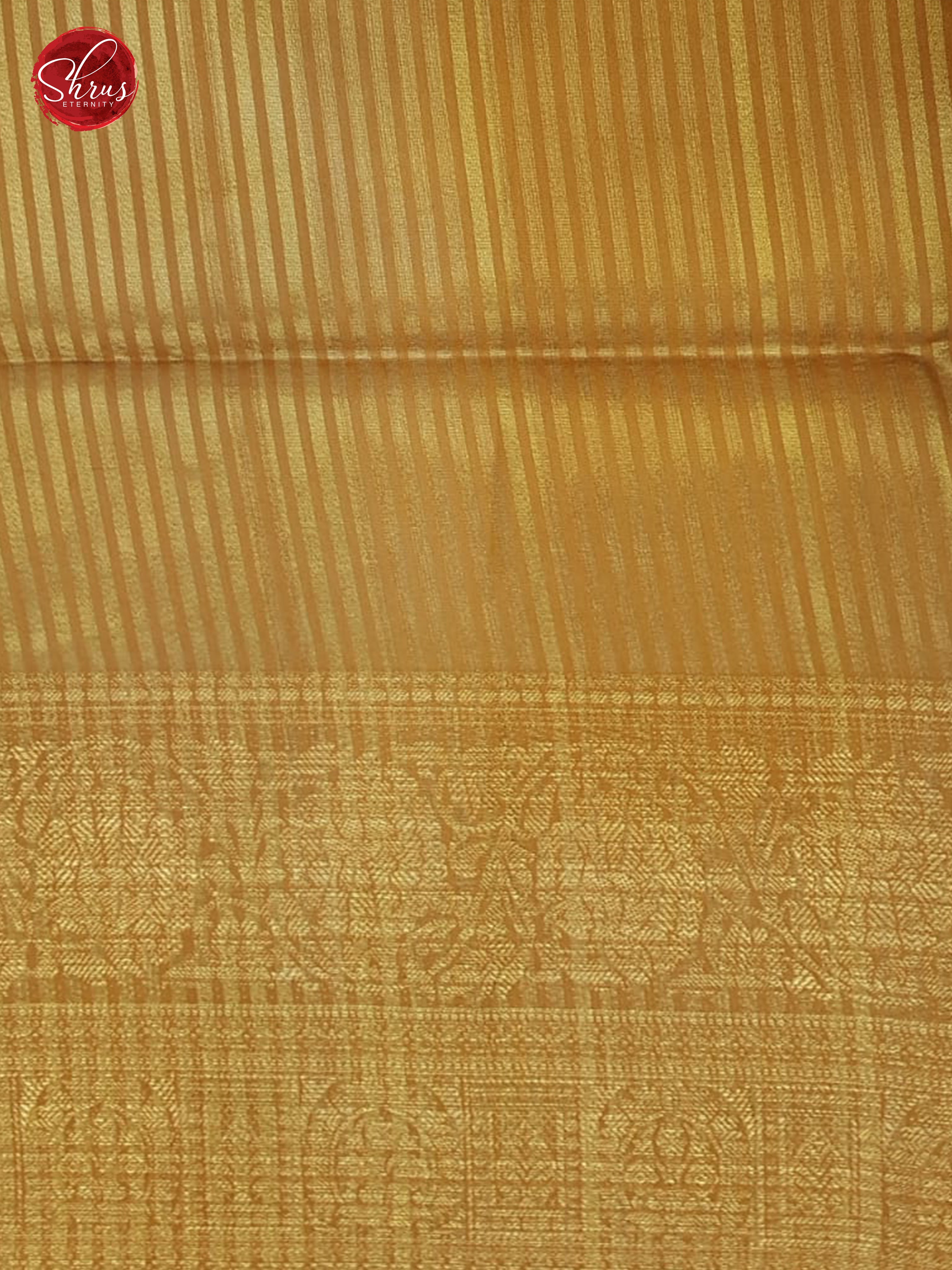 Gold(single Tone)- Semi Jute with floral Print on the Body & zari Border - Shop on ShrusEternity.com