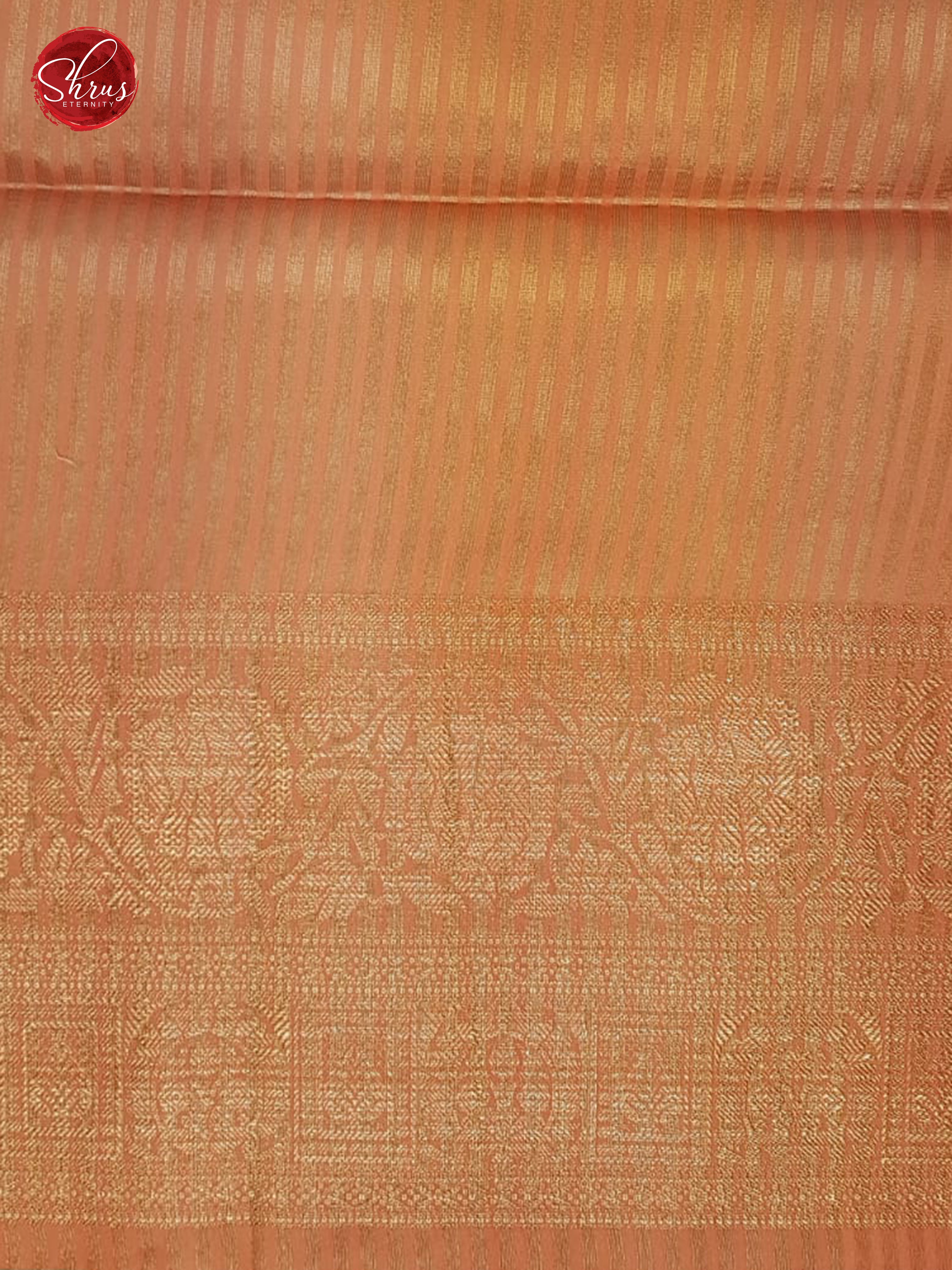 Gold & Brown - Semi Jute with floral Print on the Body & contrast zari Border - Shop on ShrusEternity.com