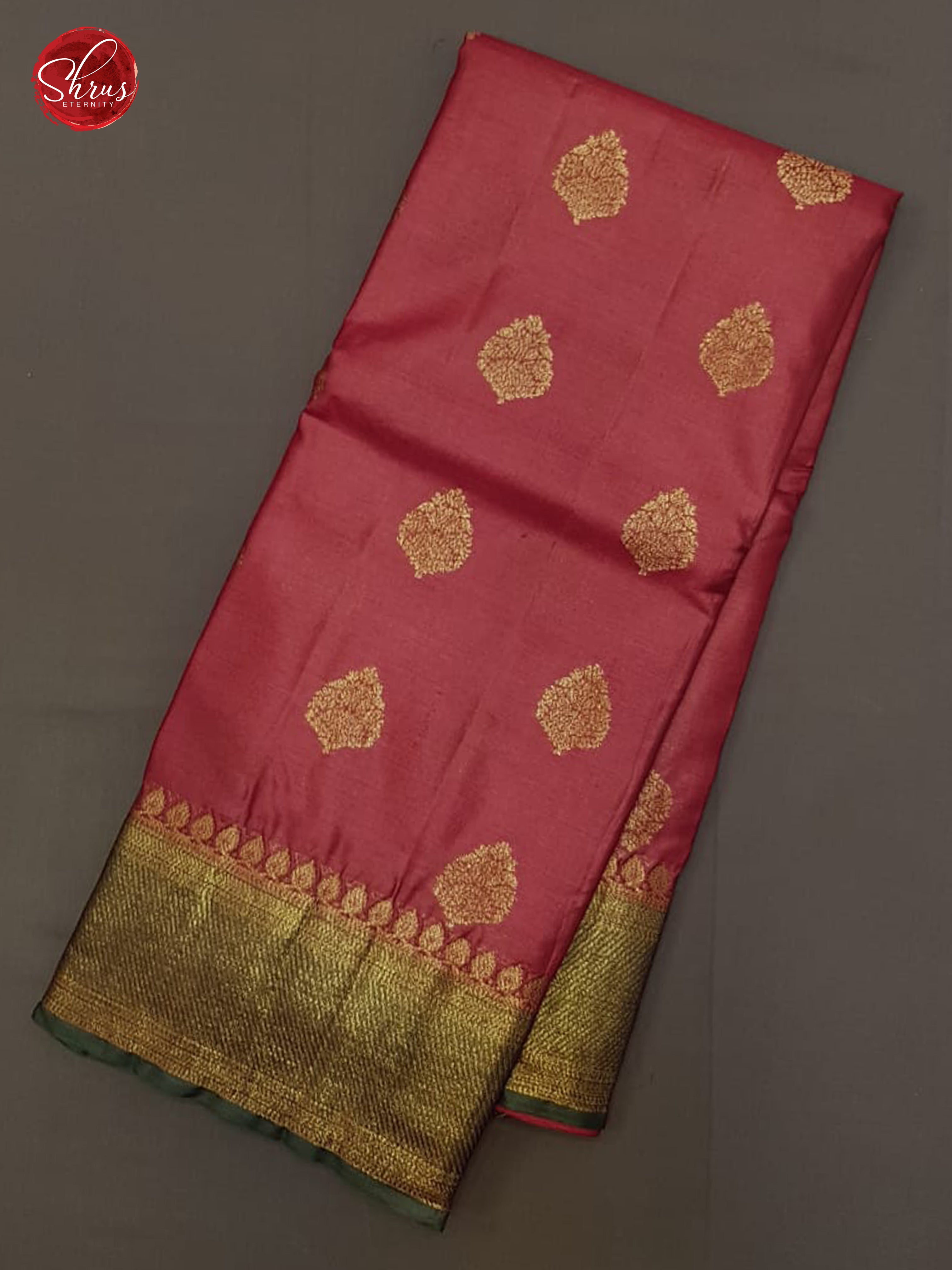 Maroon & Grey - Tussar with zari woven floral motifs on the body & contrast Zari Border - Shop on ShrusEternity.com
