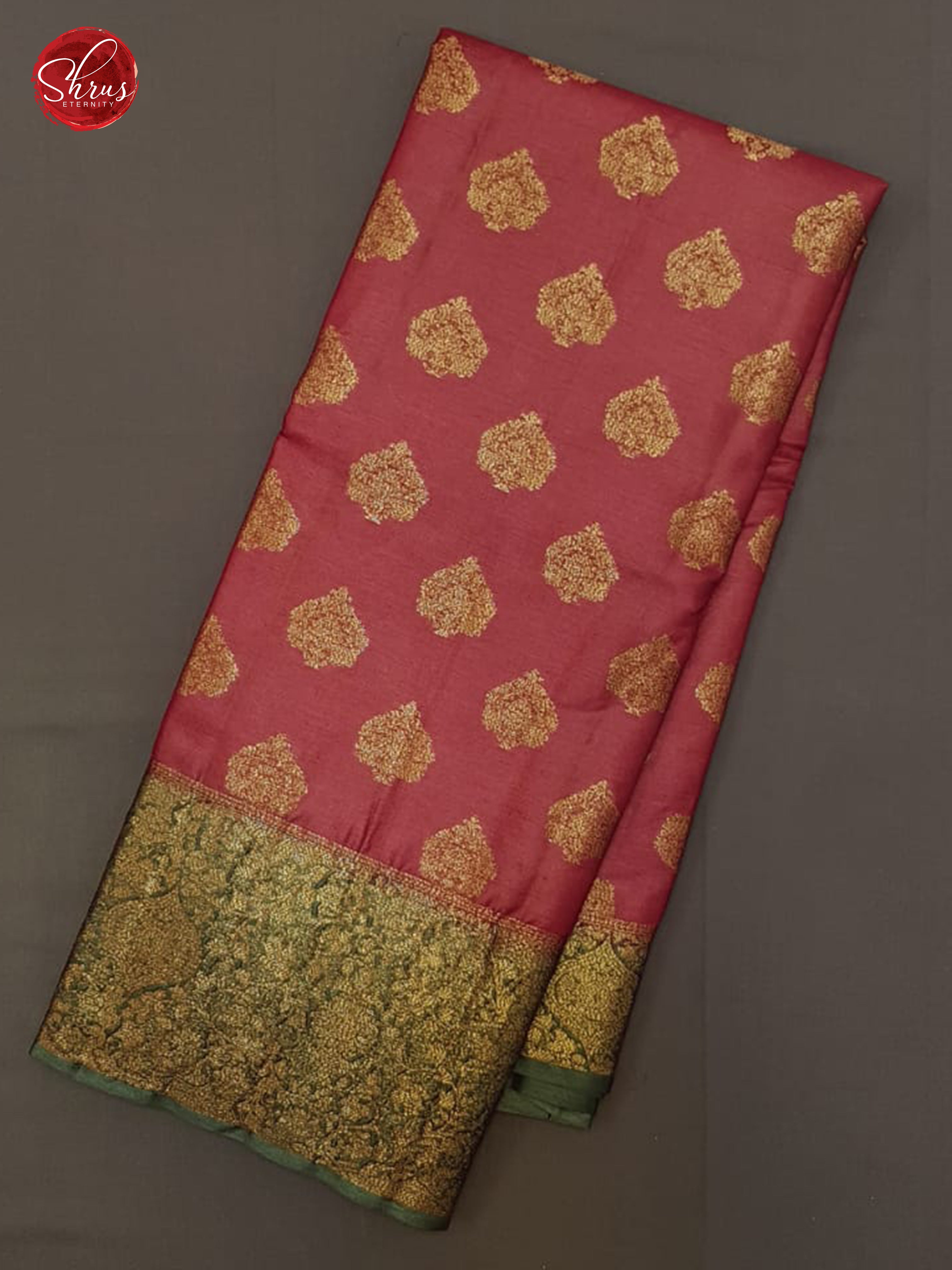 Red & Grey - Tussar with zari woven floral motifs on the body & Contrast Zari Border - Shop on ShrusEternity.com