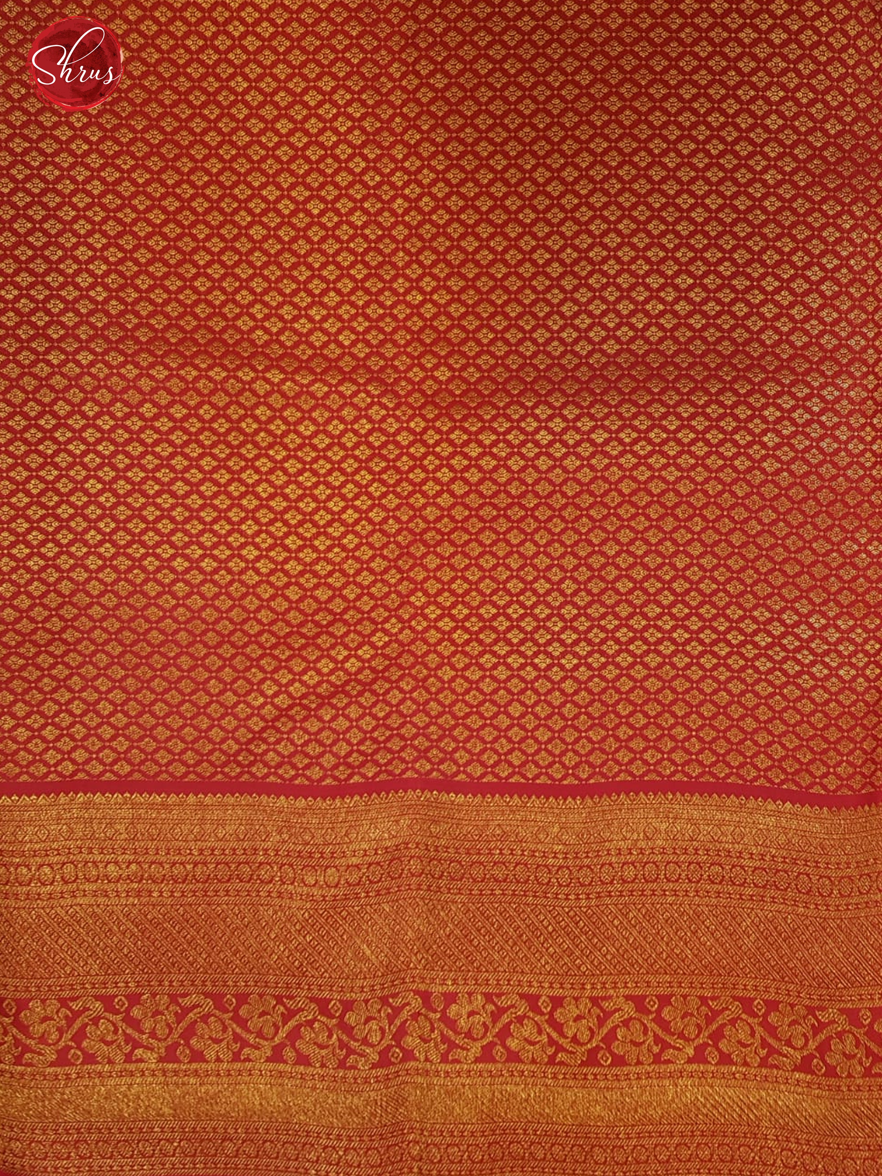 Greenish Blue and Red Korvai Kanchipuram Silk Saree with zari Woven Floral Buttas-5