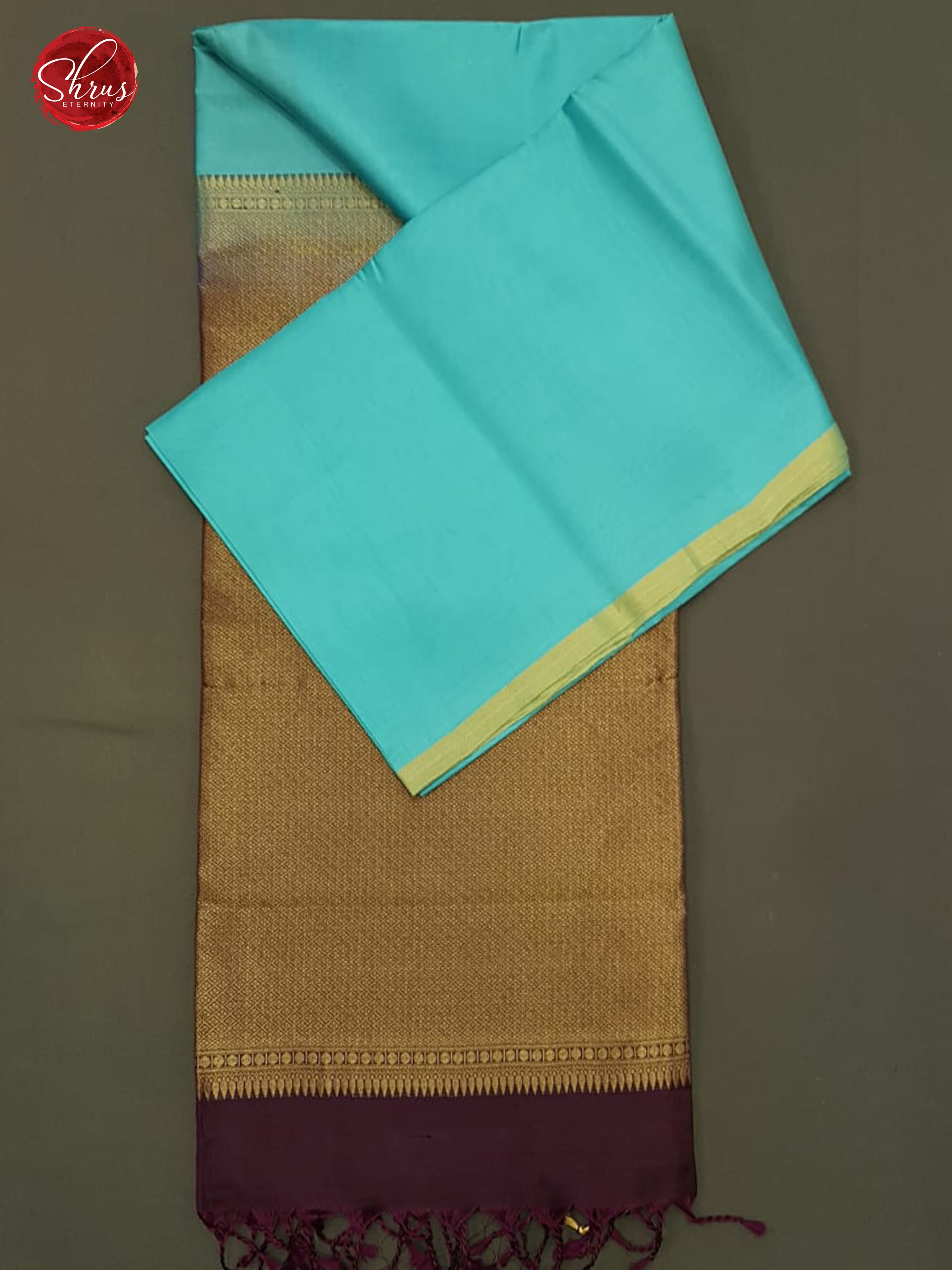 Blue with Purple - Soft Silk Saree Saree - Shop on ShrusEternity.com