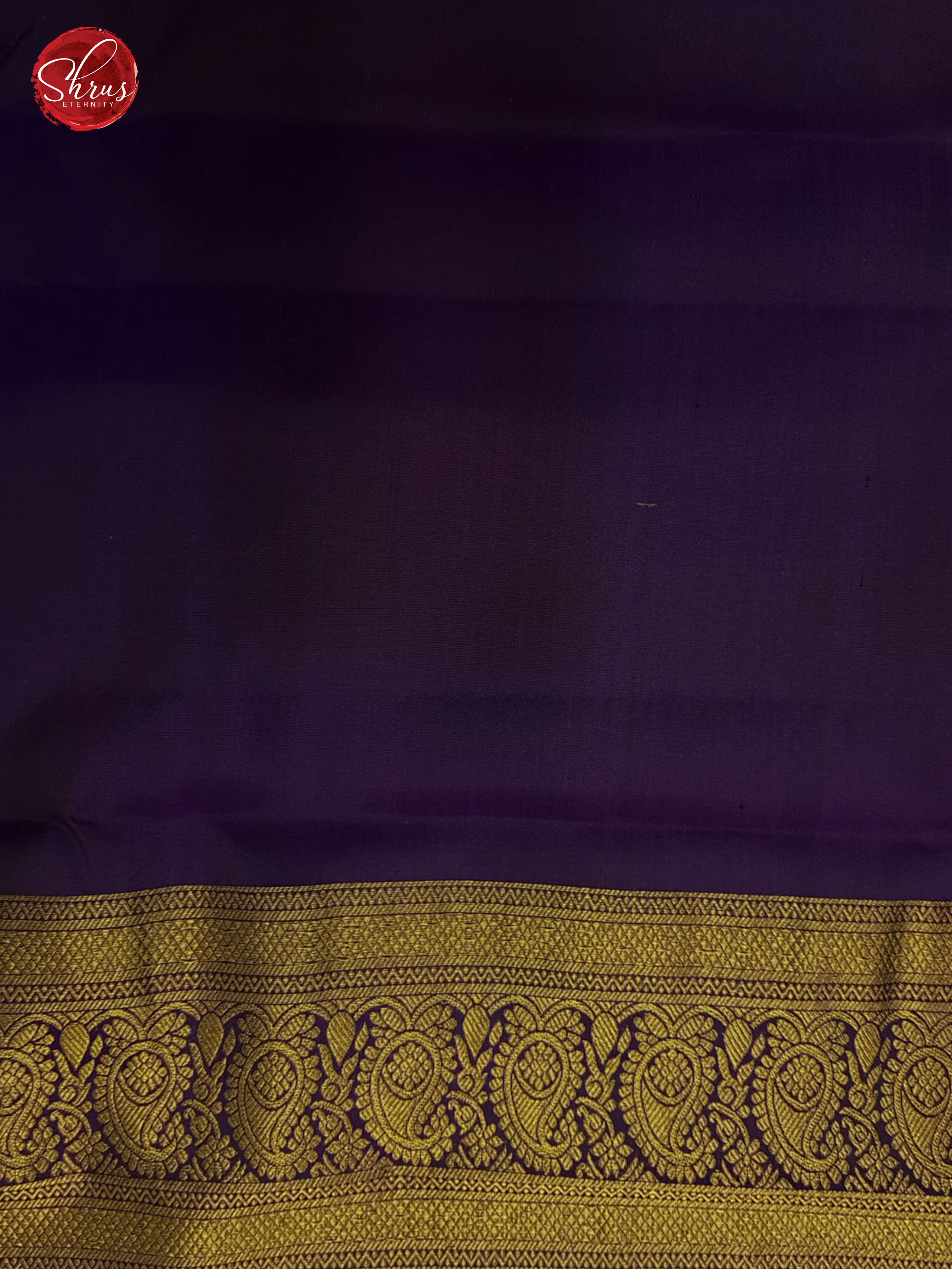 Green & Purple - Kanchipuram Silk with zari woven floral motifs on the body & Zari Border-6