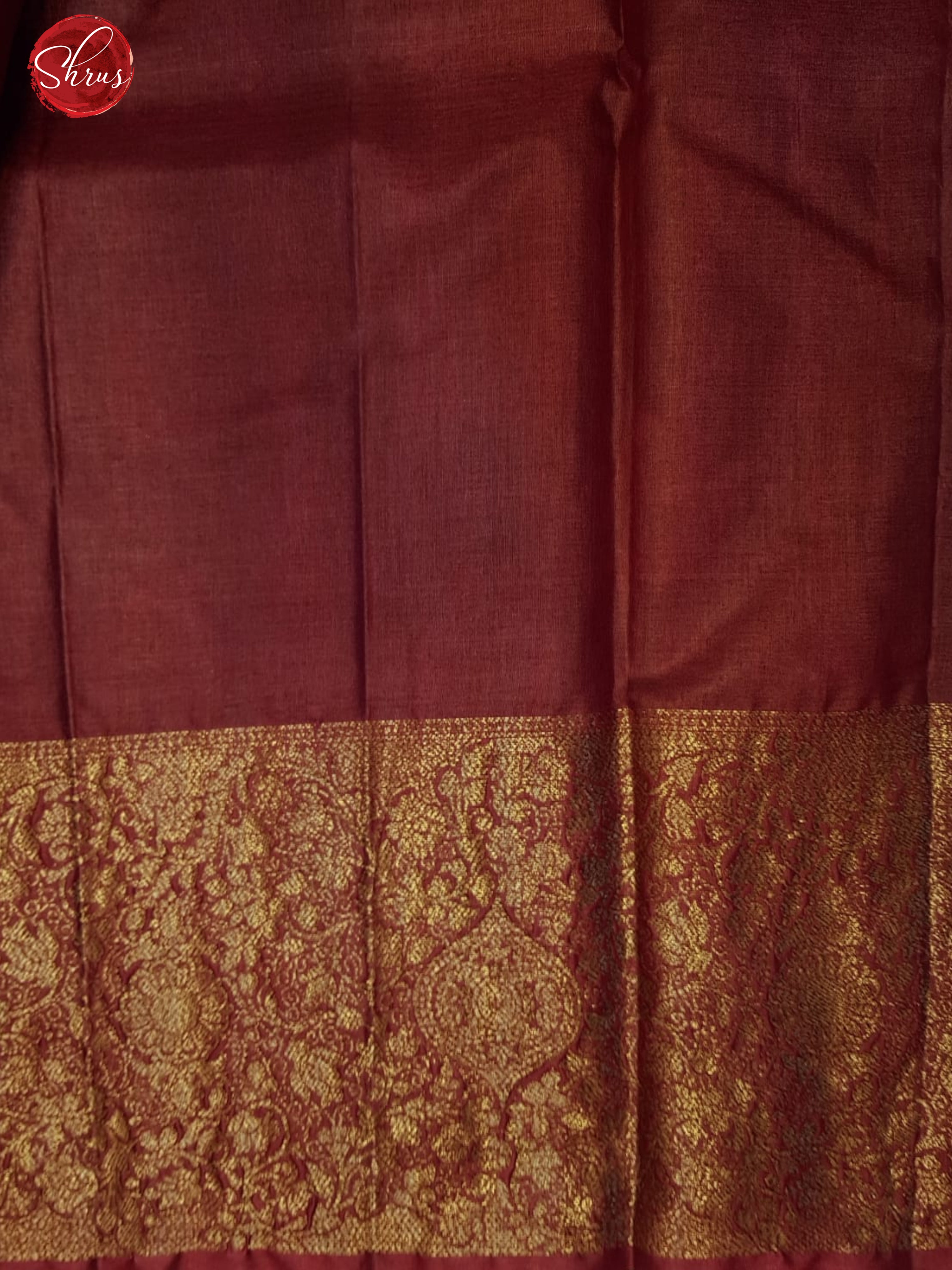 Green & Maroon - Tussar with zari woven floral motifs on the body & Zari Border - Shop on ShrusEternity.com