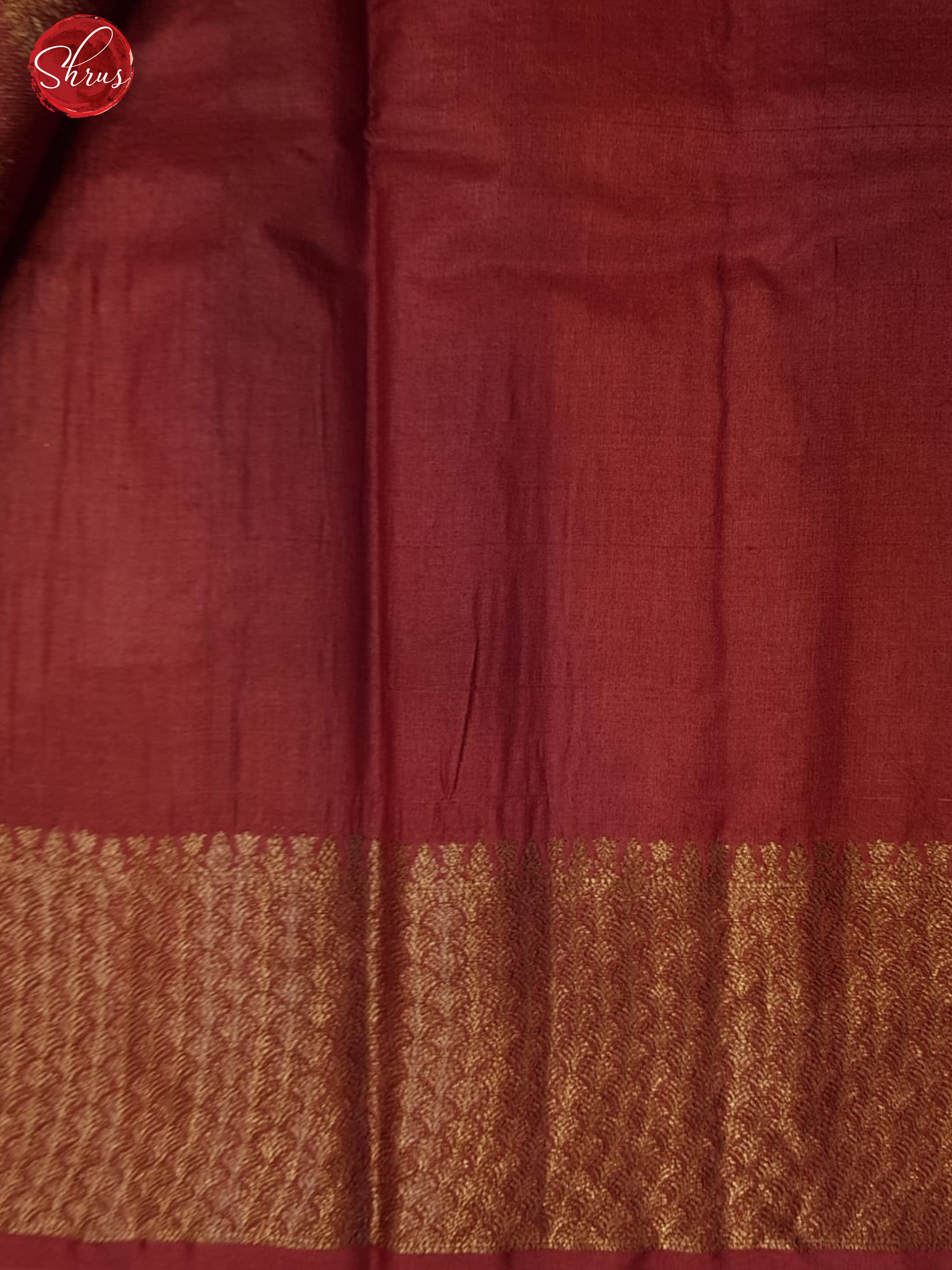 Grey & Red - Tussar with zari woven floral motifs on the body & contrast Zari Border - Shop on ShrusEternity.com