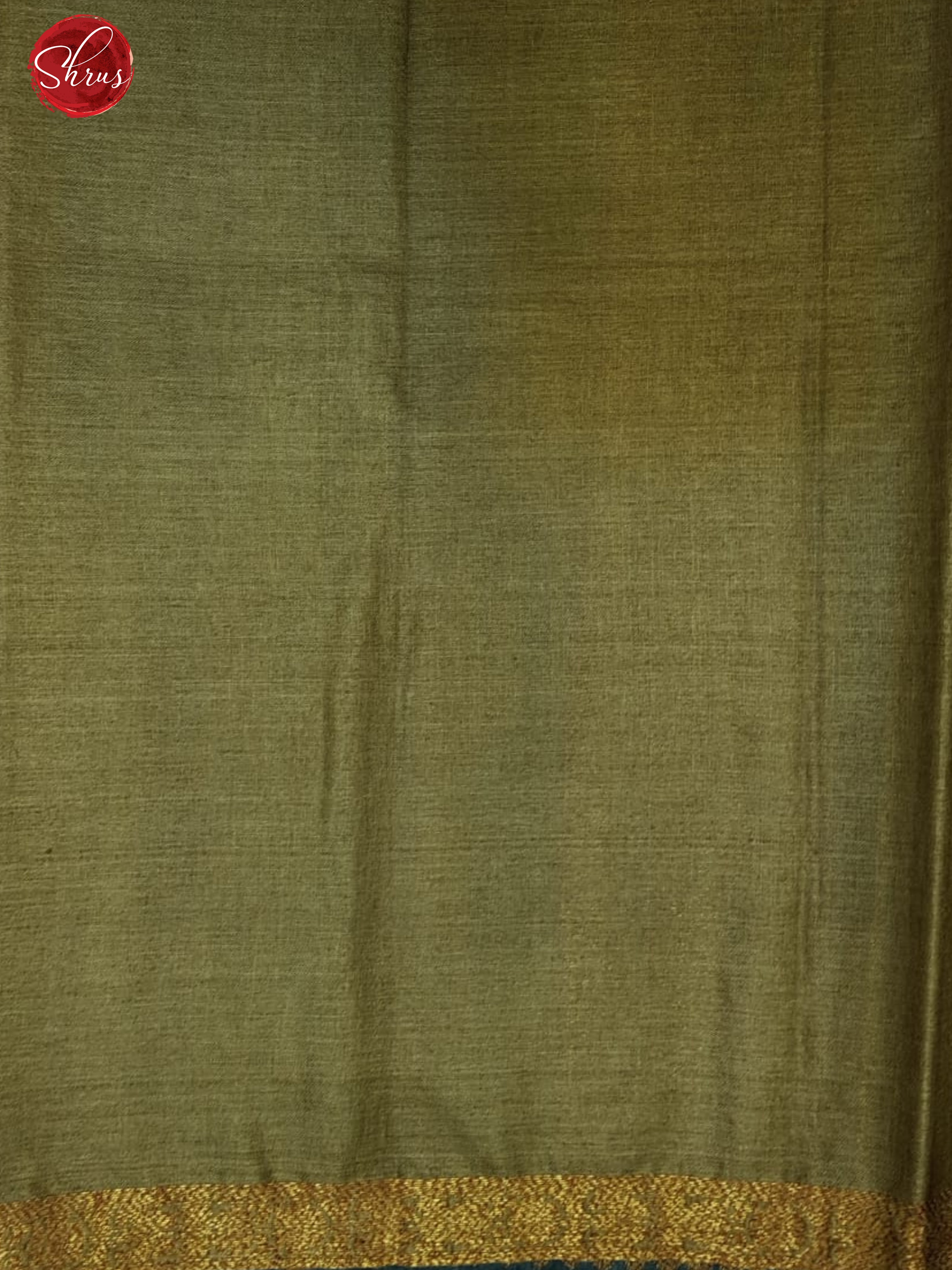 Aqua & Grey -Borderless Tussar with zari woven criss cross floral motifs on the body - Shop on ShrusEternity.com