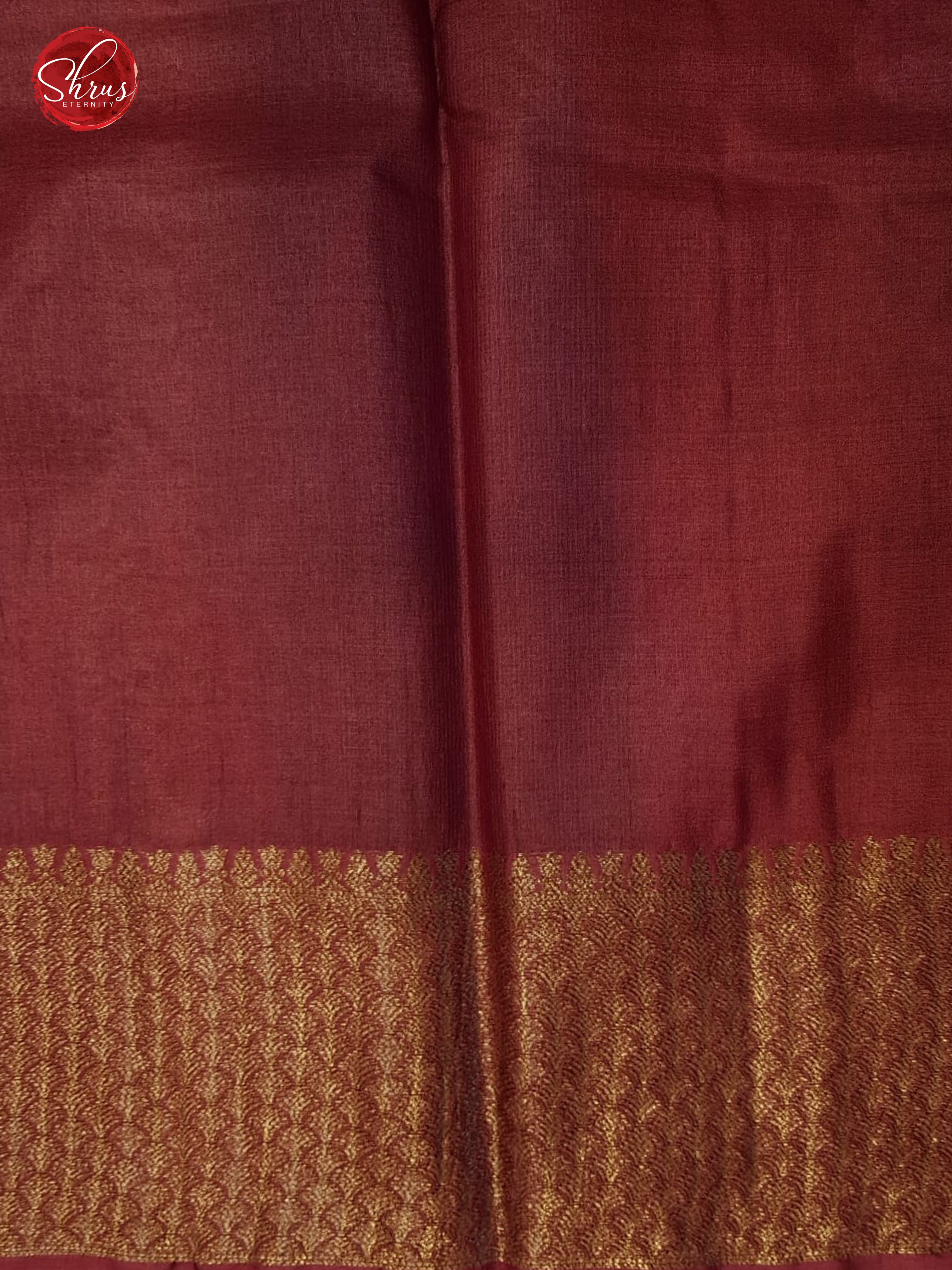 Green & Maroon - Tussar with zari woven floral motifs on the body & Zari Border - Shop on ShrusEternity.com