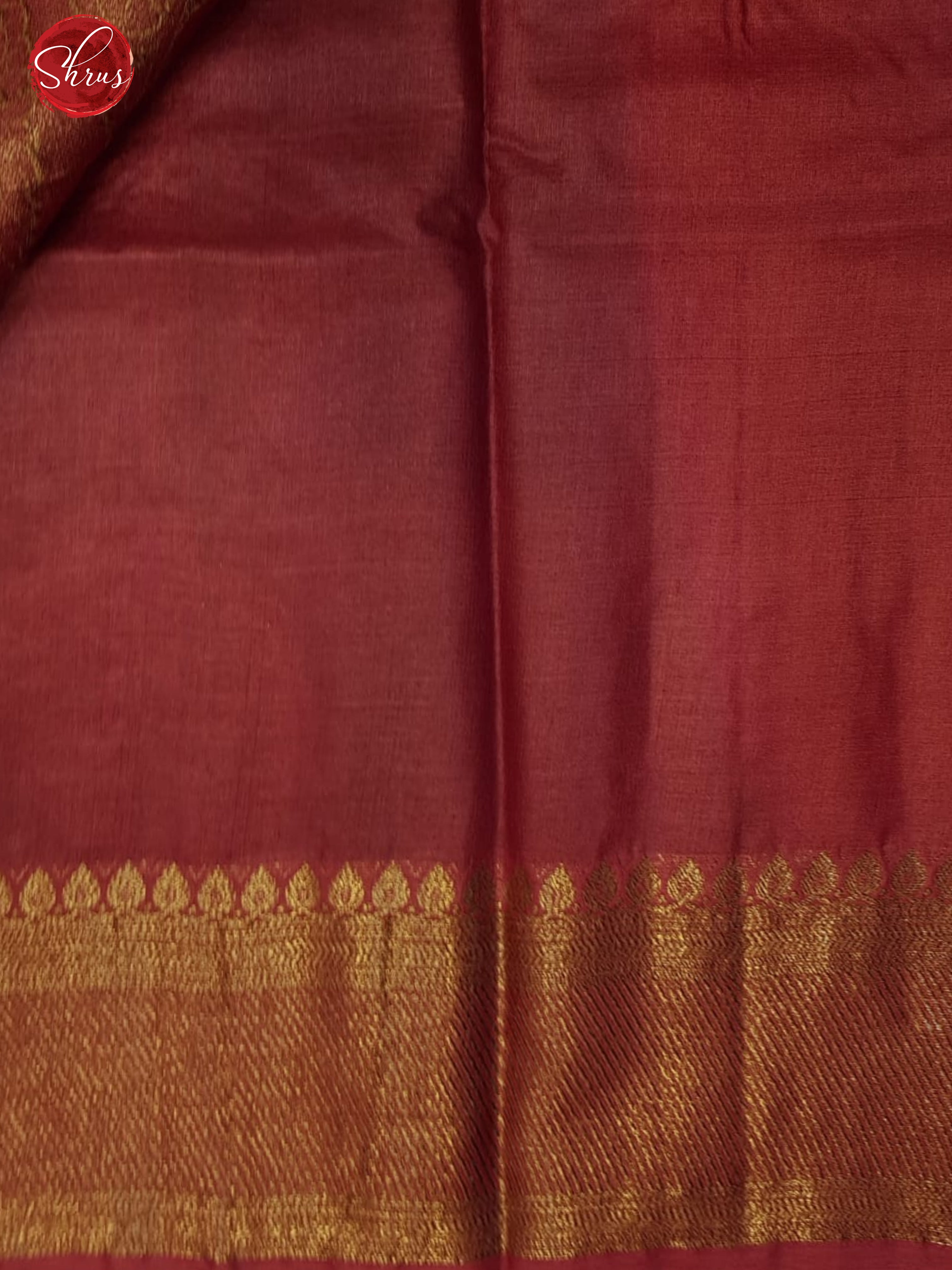 Green & Red- Tussar with zari woven floral motifs on the body & Zari Border - Shop on ShrusEternity.com