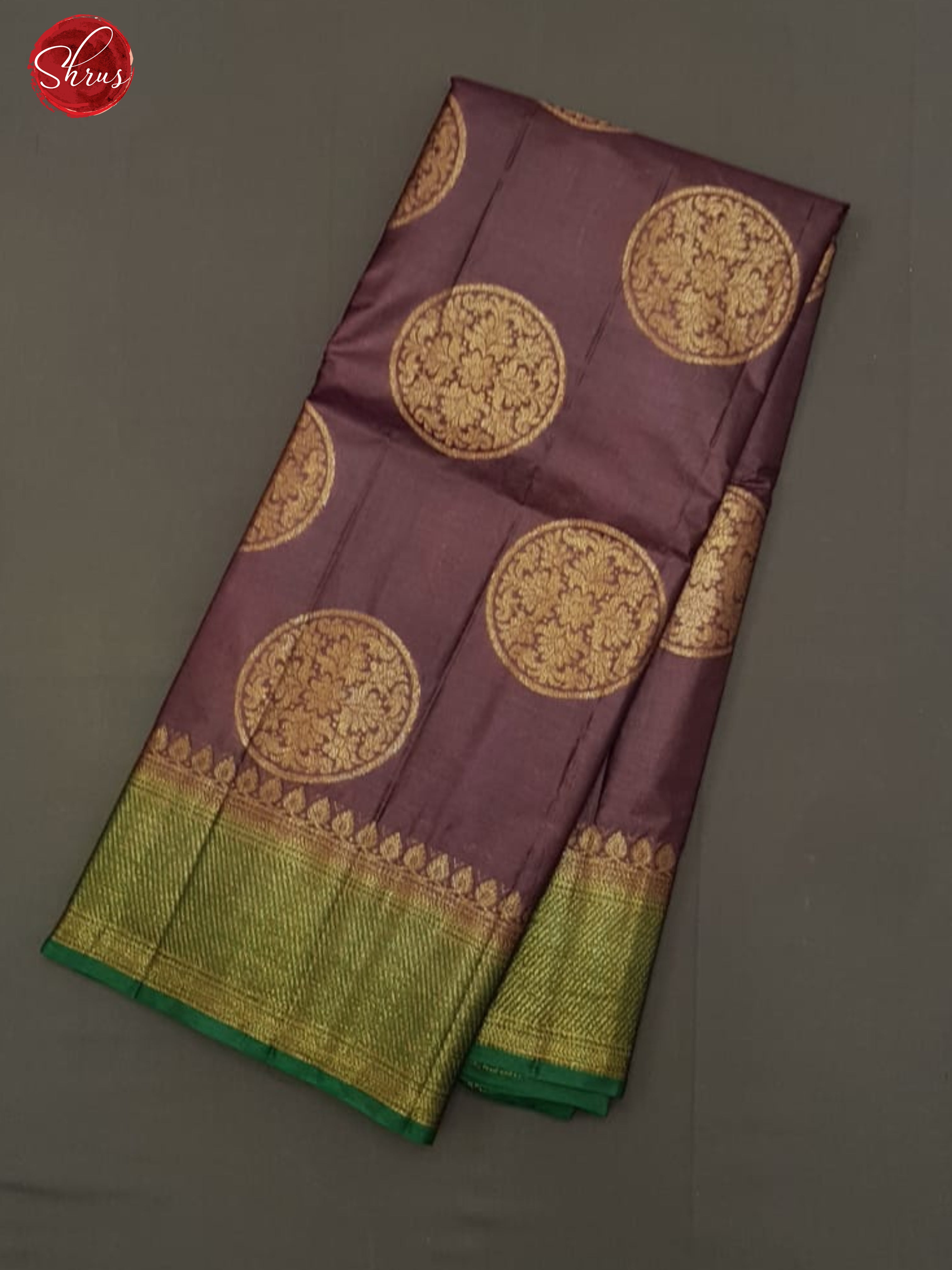 Brown & Green - Tussar with zari woven floral chakra motifs on the body & Zari Border - Shop on ShrusEternity.com