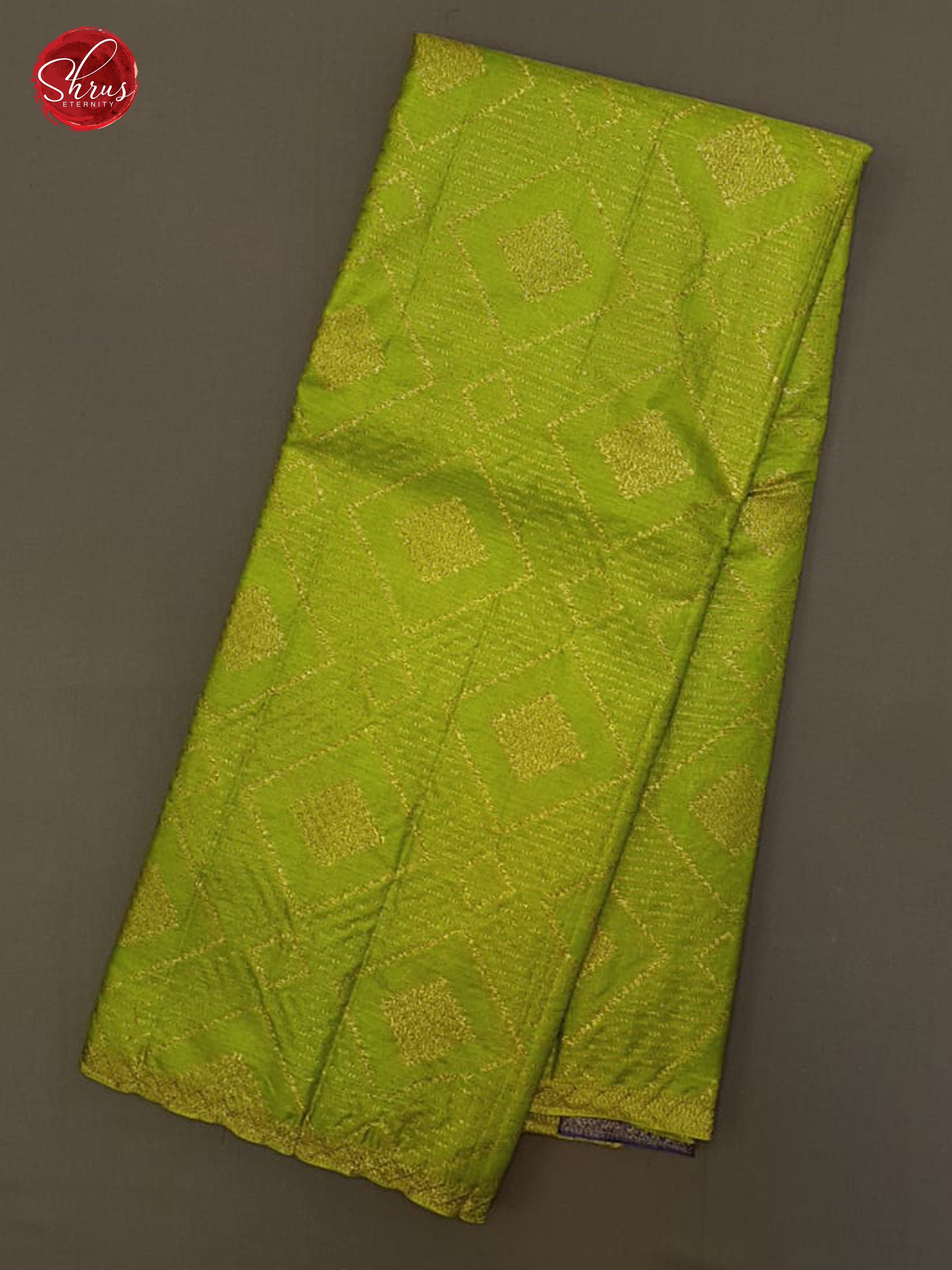 Green & Blue - Borderless Tussar with zari woven floral motifs on the body - Shop on ShrusEternity.com