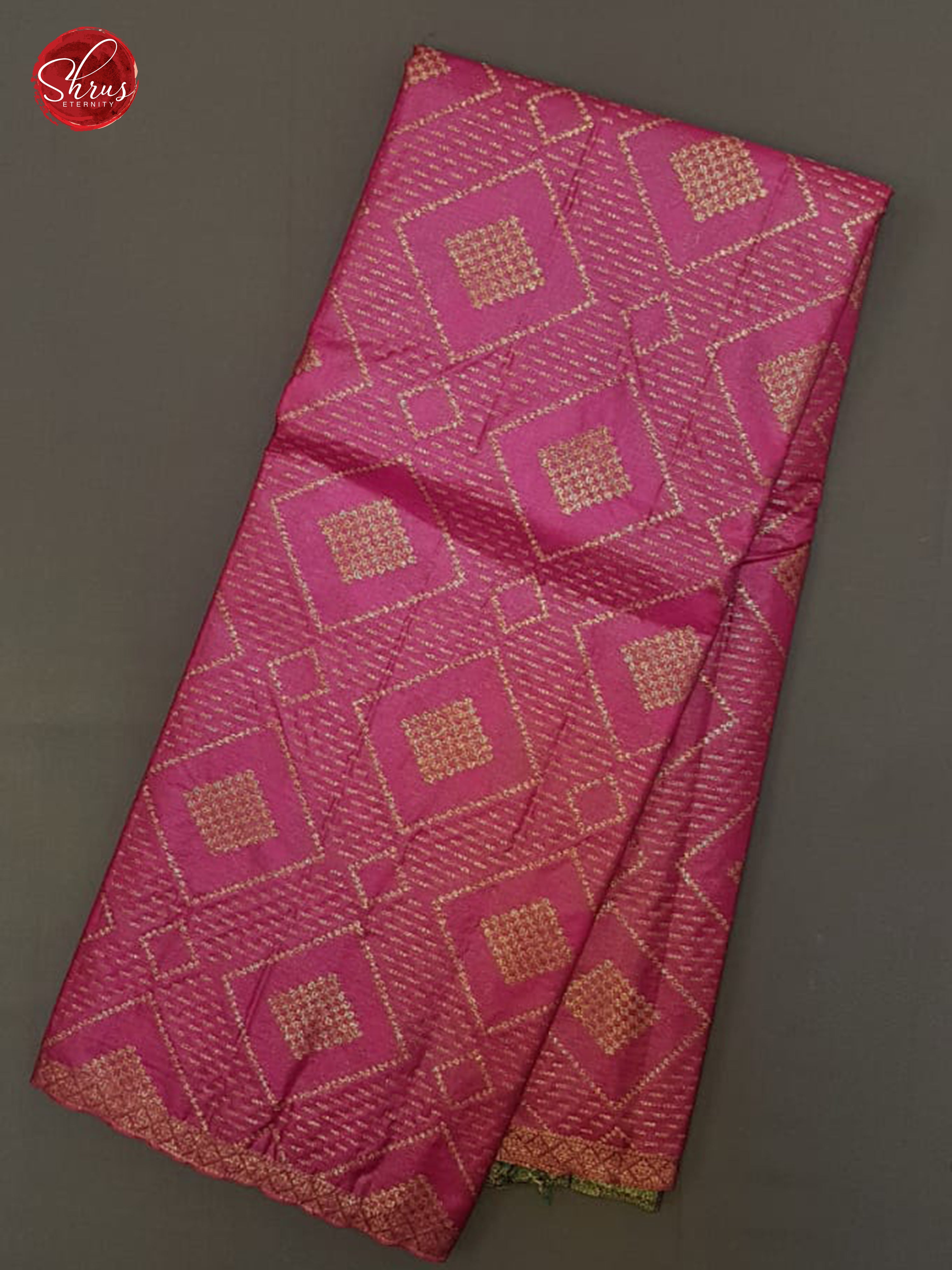 Pink & Green - Borderless Tussar with zari woven brocade on the body - Shop on ShrusEternity.com