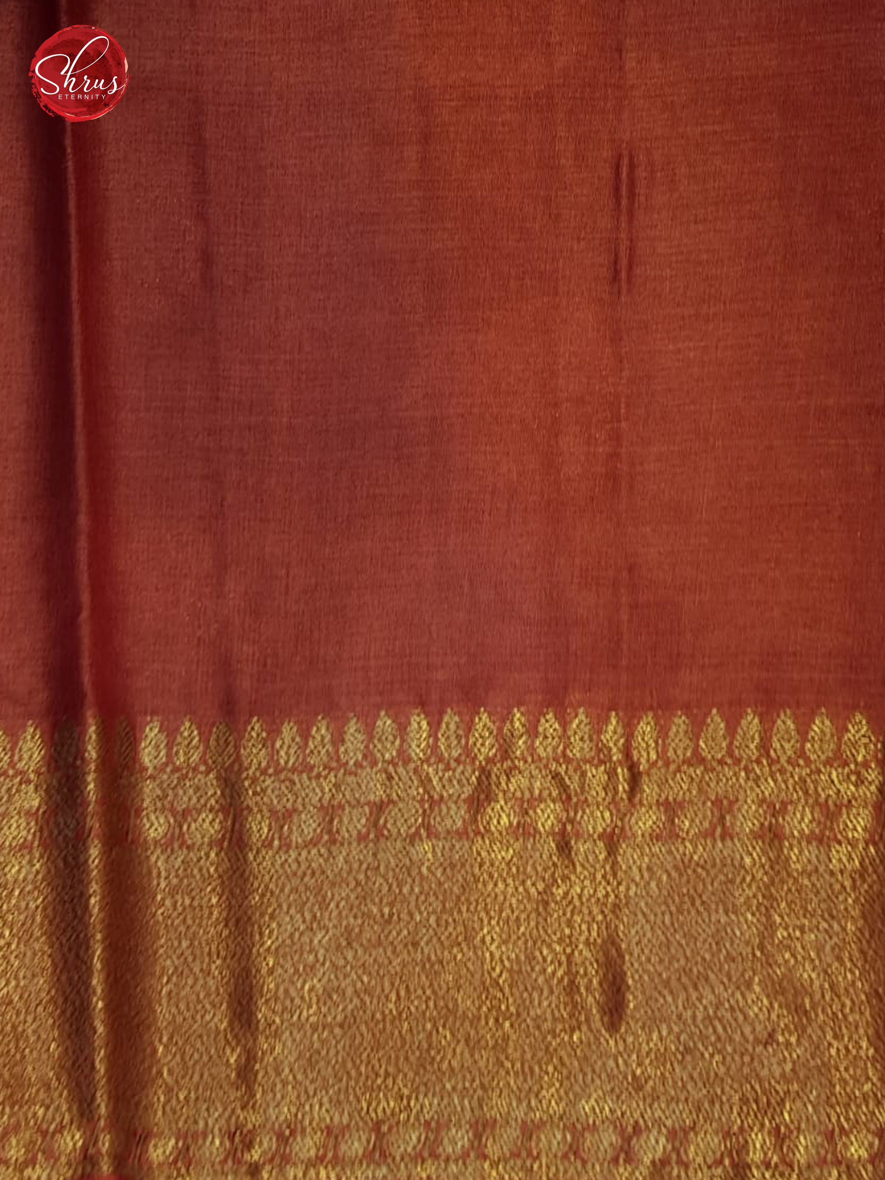 Wine & Brick - Tussar with zari woven floral motifs on the body & Zari Border - Shop on ShrusEternity.com