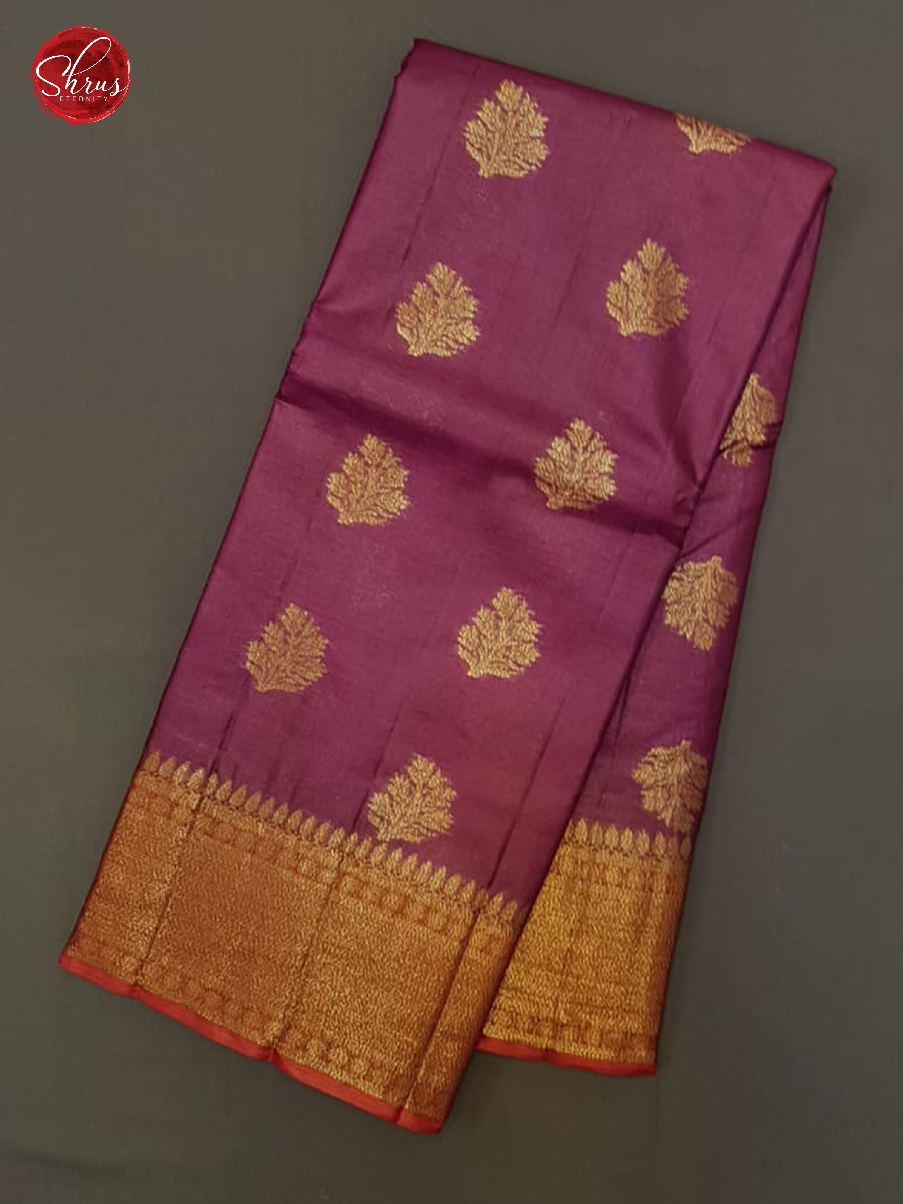 Wine & Brick - Tussar with zari woven floral motifs on the body & Zari Border - Shop on ShrusEternity.com