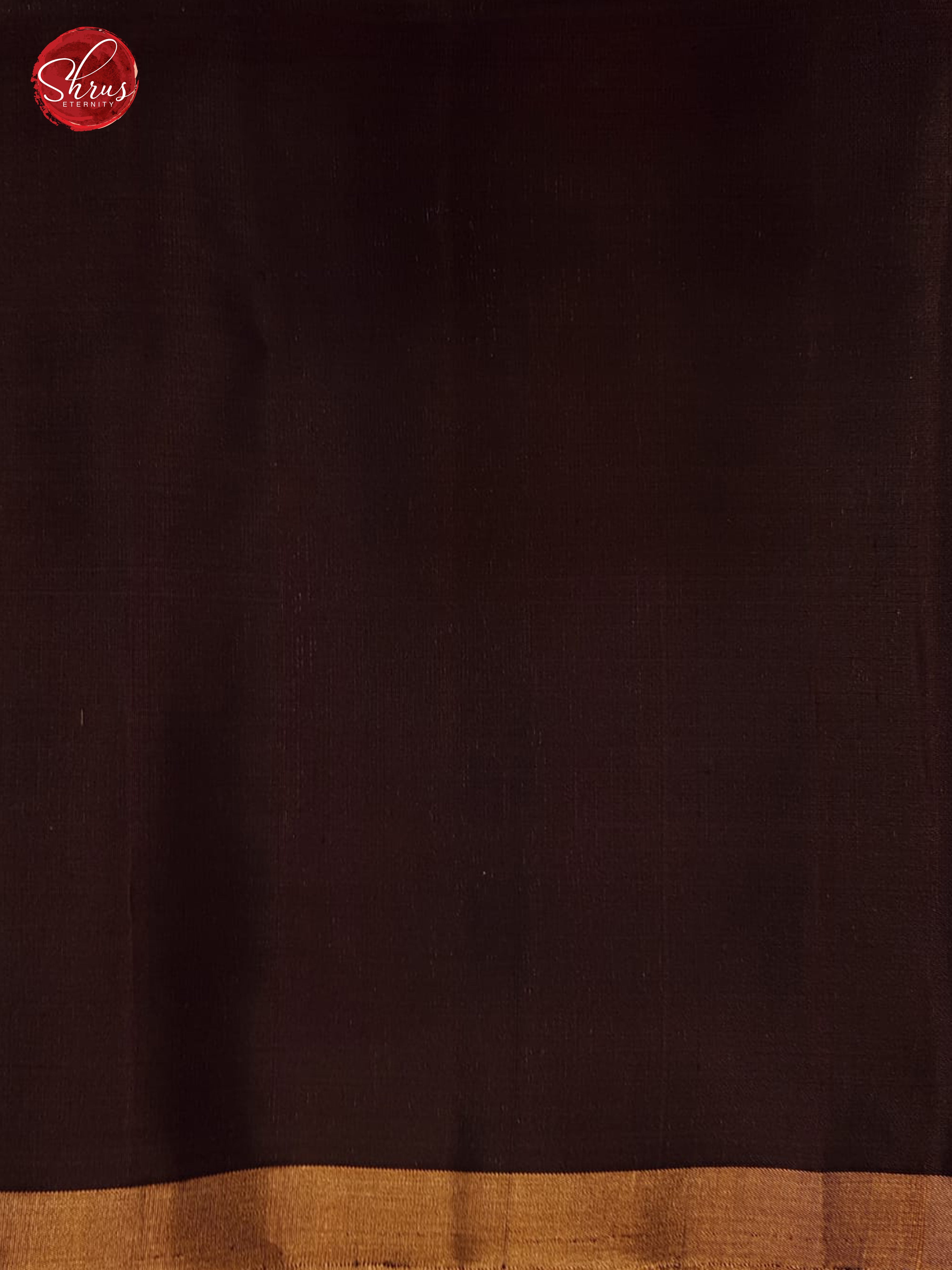 Grey & Brown - Silk(Half Pure) Saree with zari buttas on the body & zari Border - Shop on ShrusEternity.com