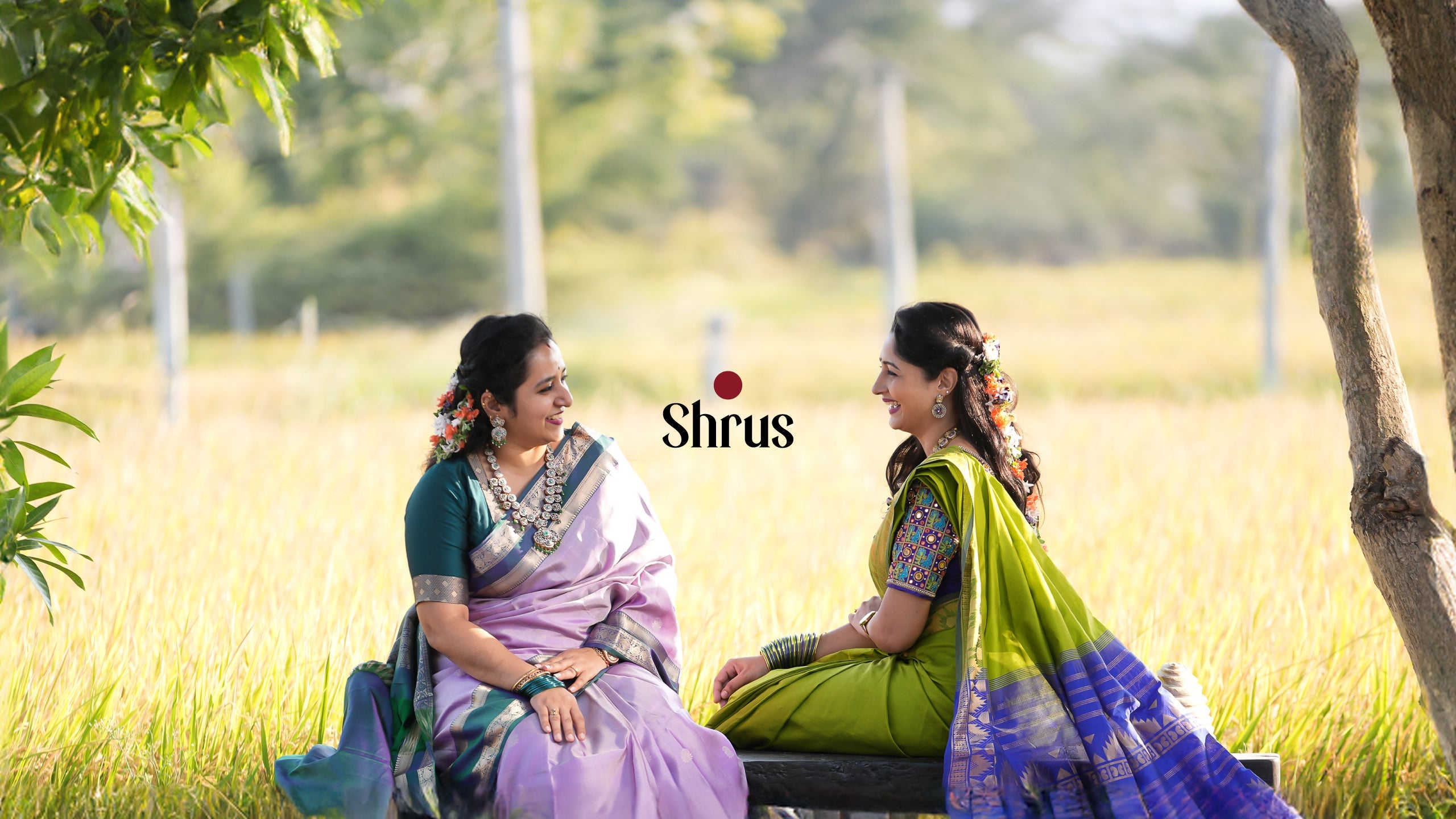 two models wearing chettinad cotton sarees