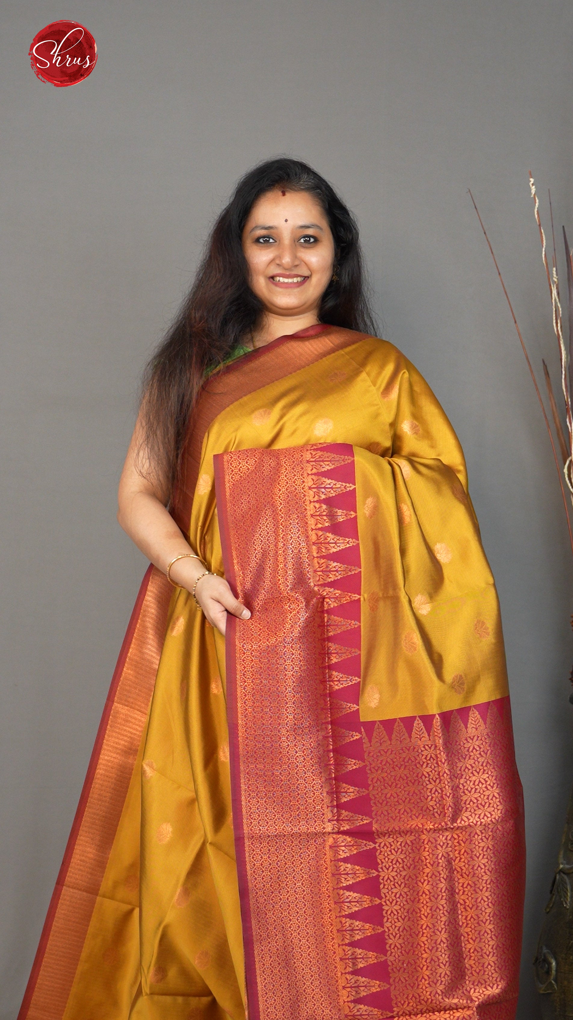 Mustard And Maroon - Semi Paithani saree - Shop on ShrusEternity.com