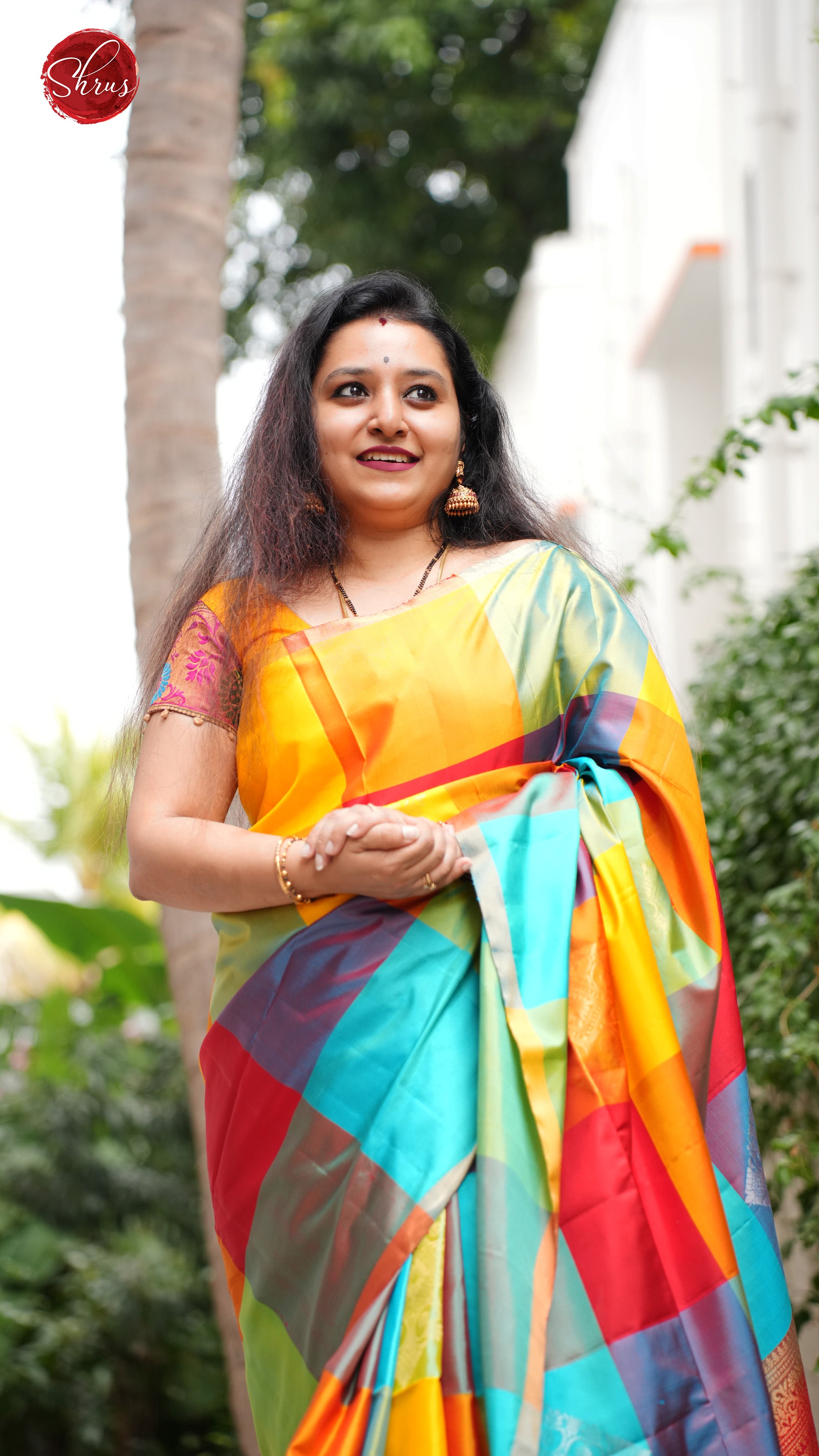 Multi And Red-Soft Silk Saree - Shop on ShrusEternity.com