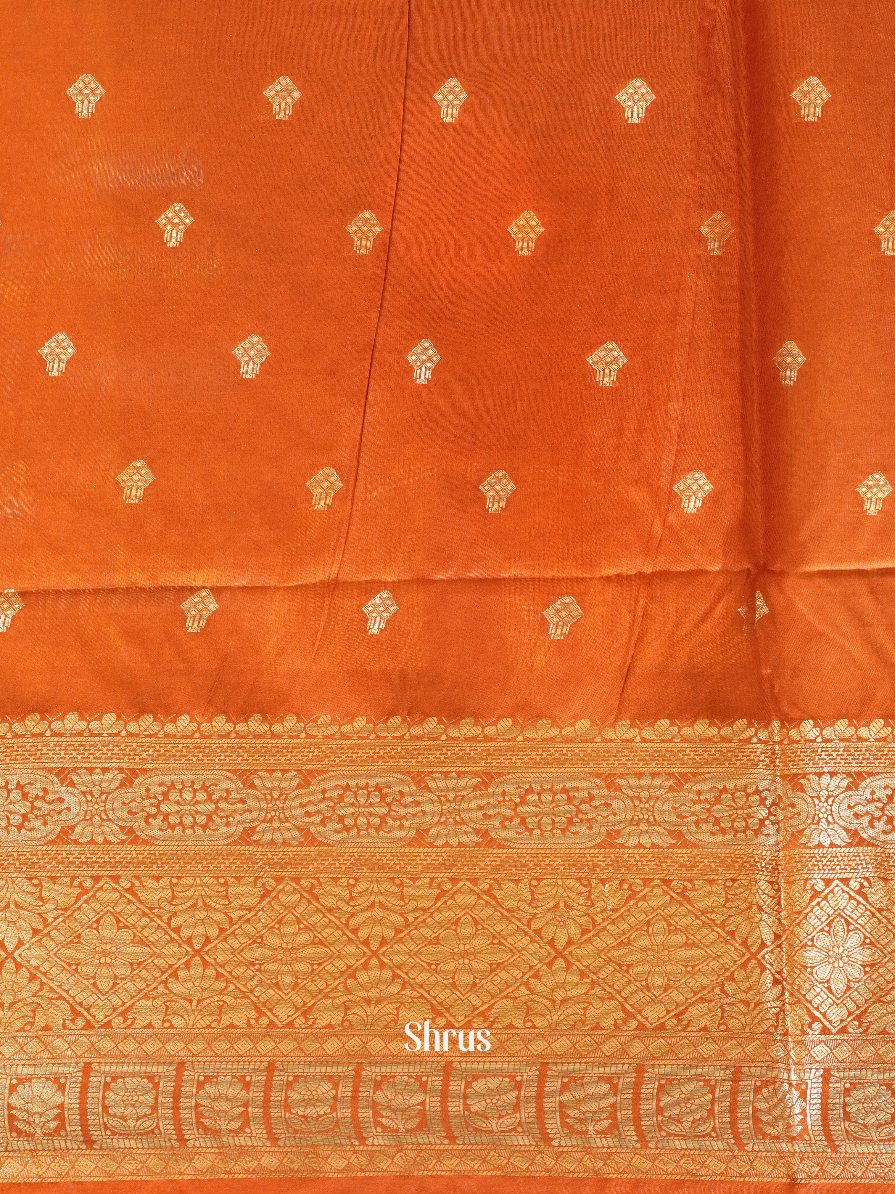 Orange & Brick  - North silkcotton Saree