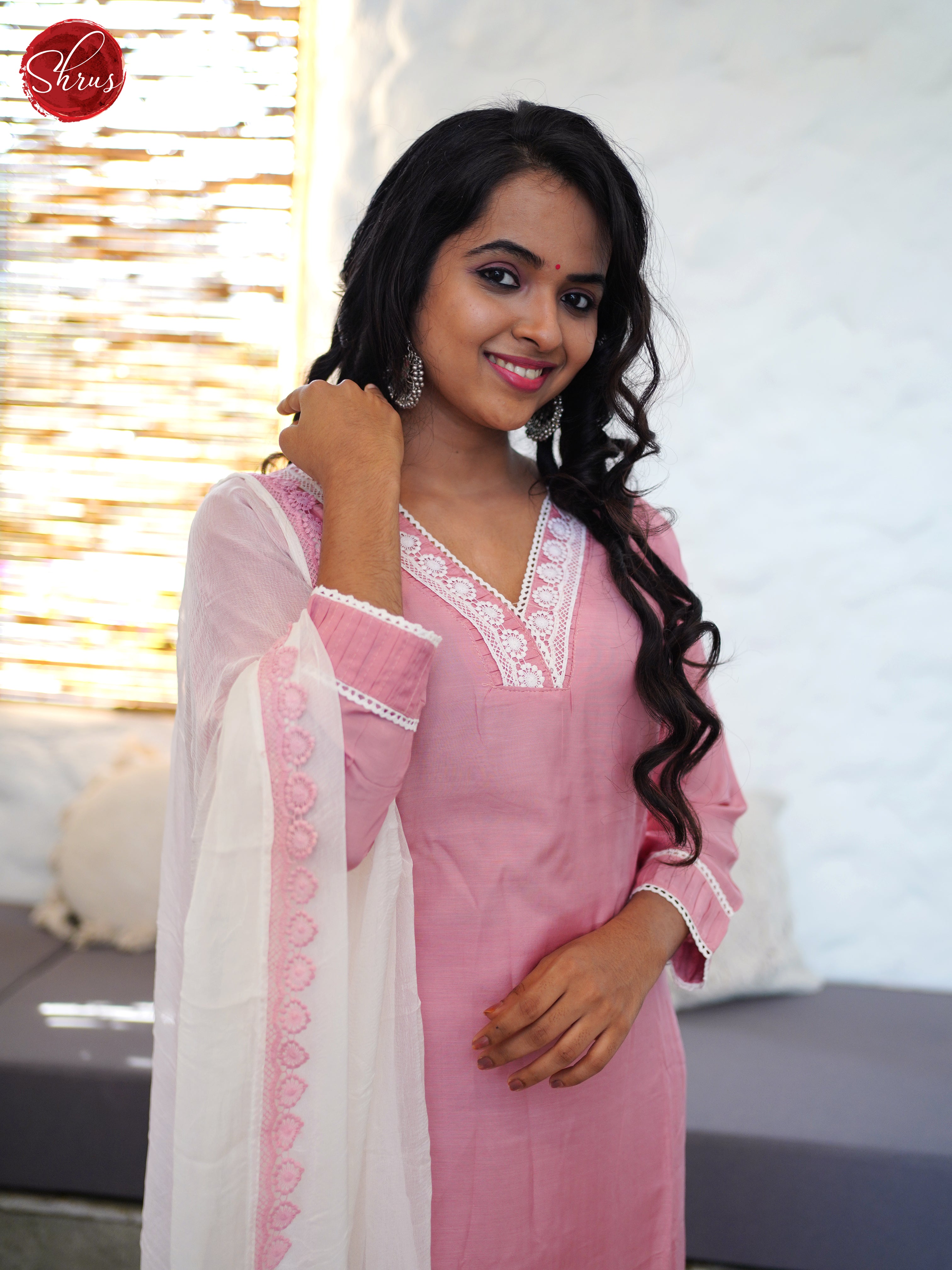 Pink  -Silk 3- piece Readymade Salwar - Shop on ShrusEternity.com