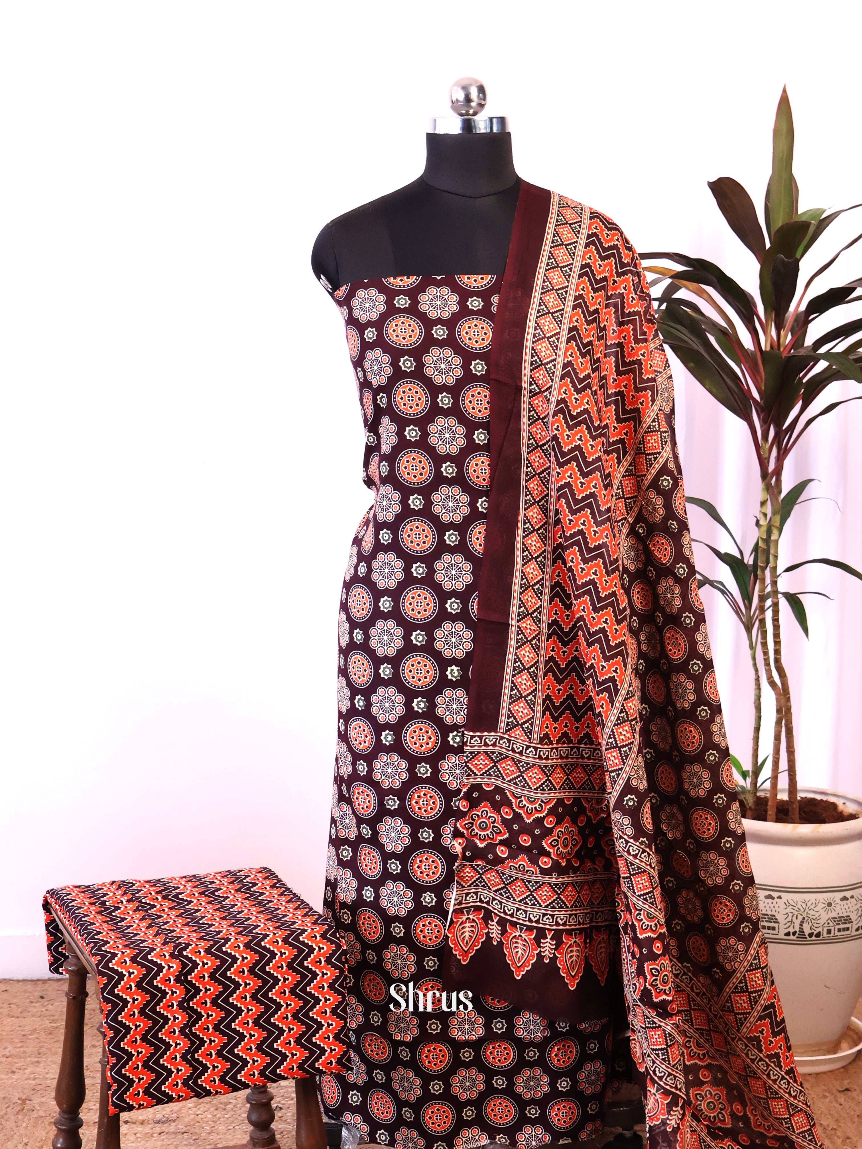 Brown - Ajrakh Salwar