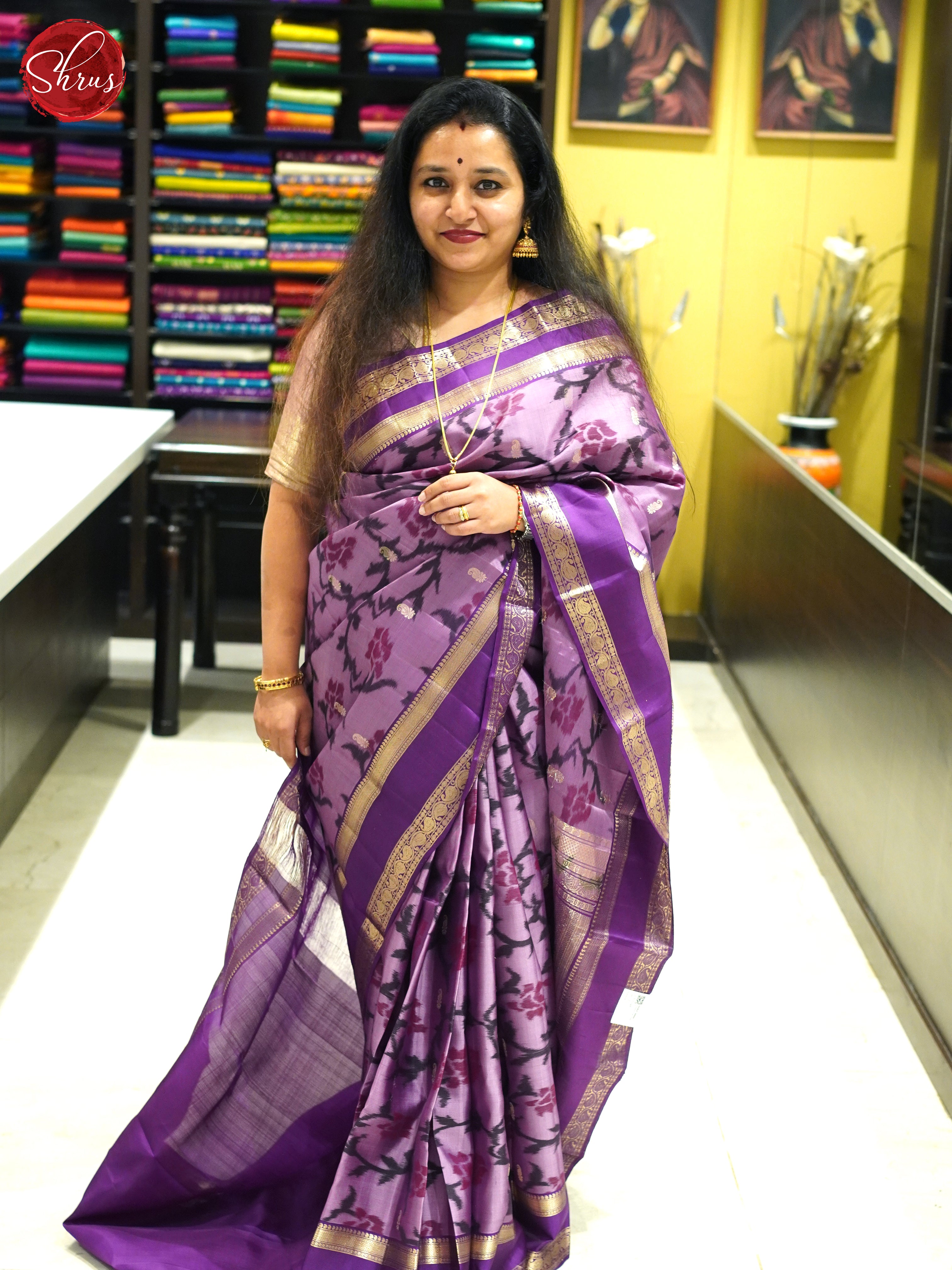 Dusty Lavender And Purple- Soft SIlk Saree - Shop on ShrusEternity.com