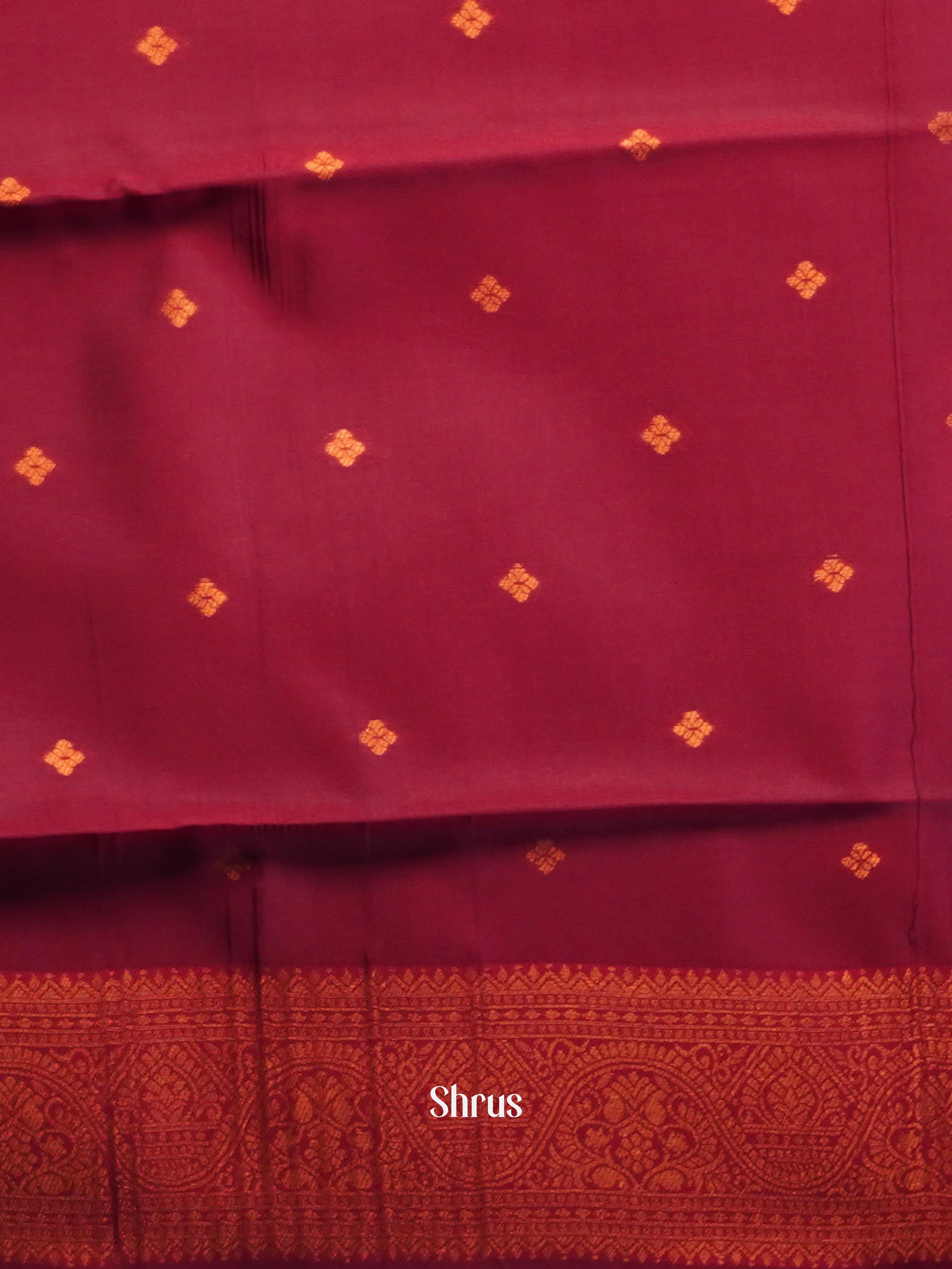 Green & Maroon - Semi Arani Silk Saree