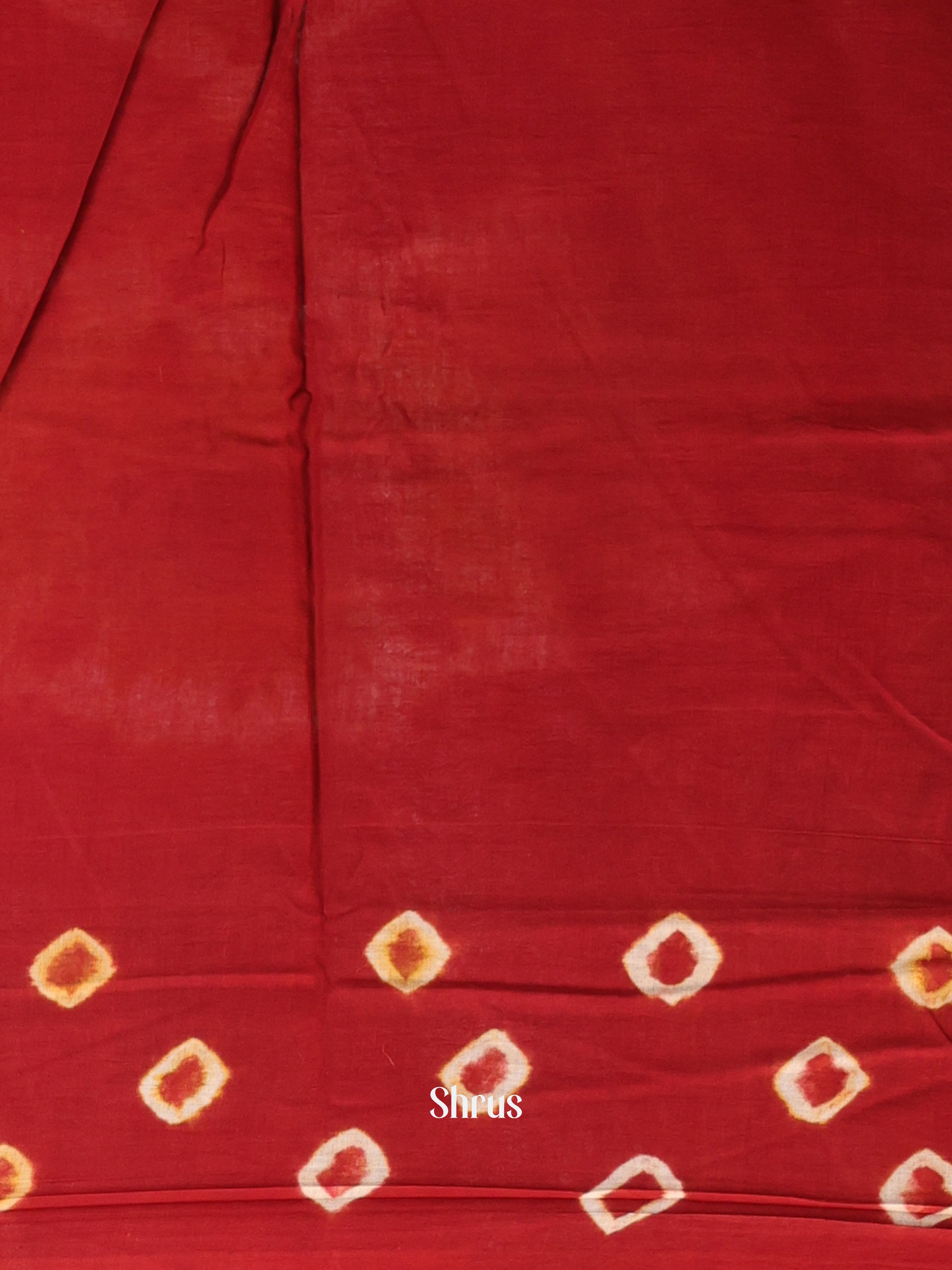 Mustard & Red - Cotton Saree