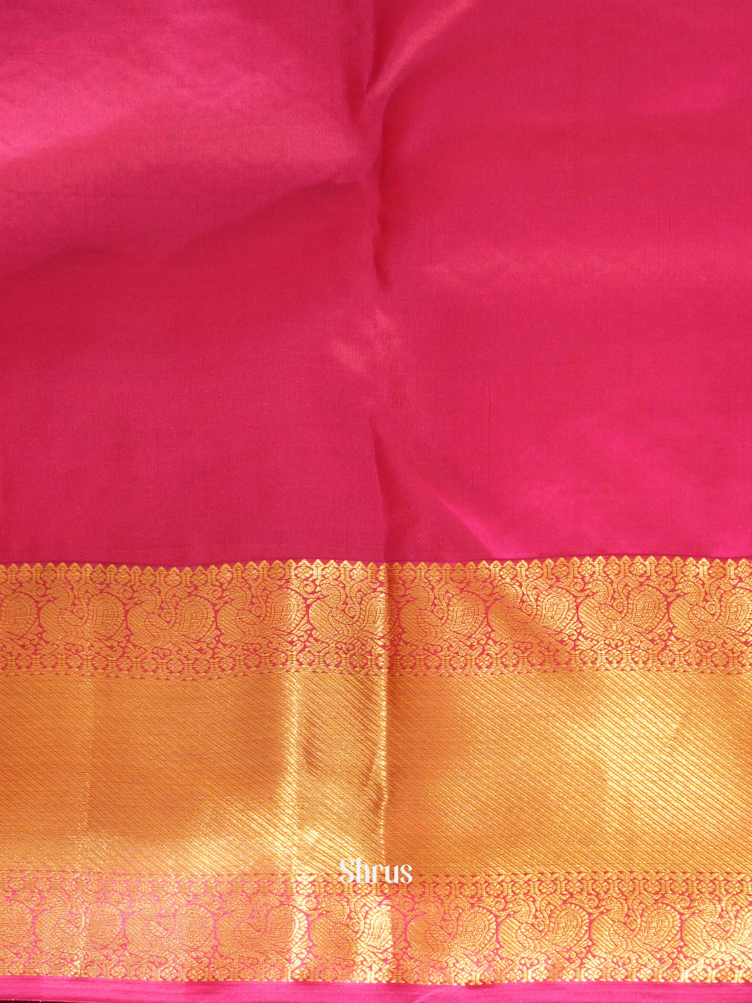 Orange & Pink - Kanchipuram halfpure Saree