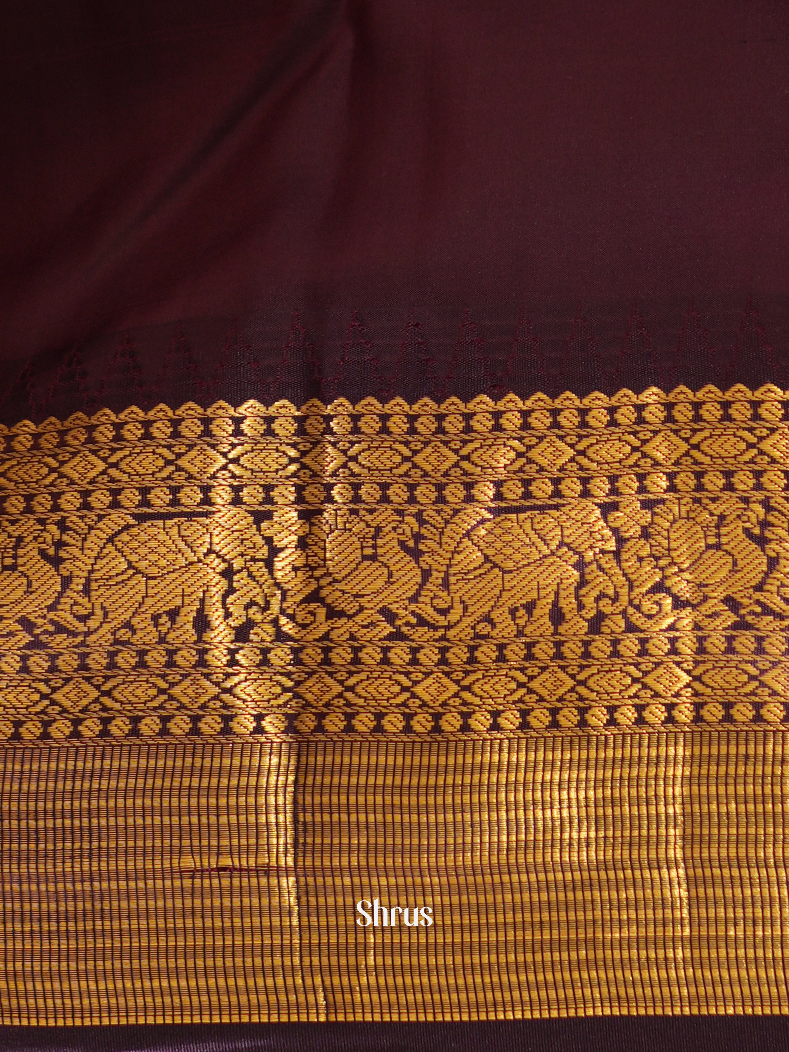 Peachish Pink & Brown - Kanchipuram Silk Saree