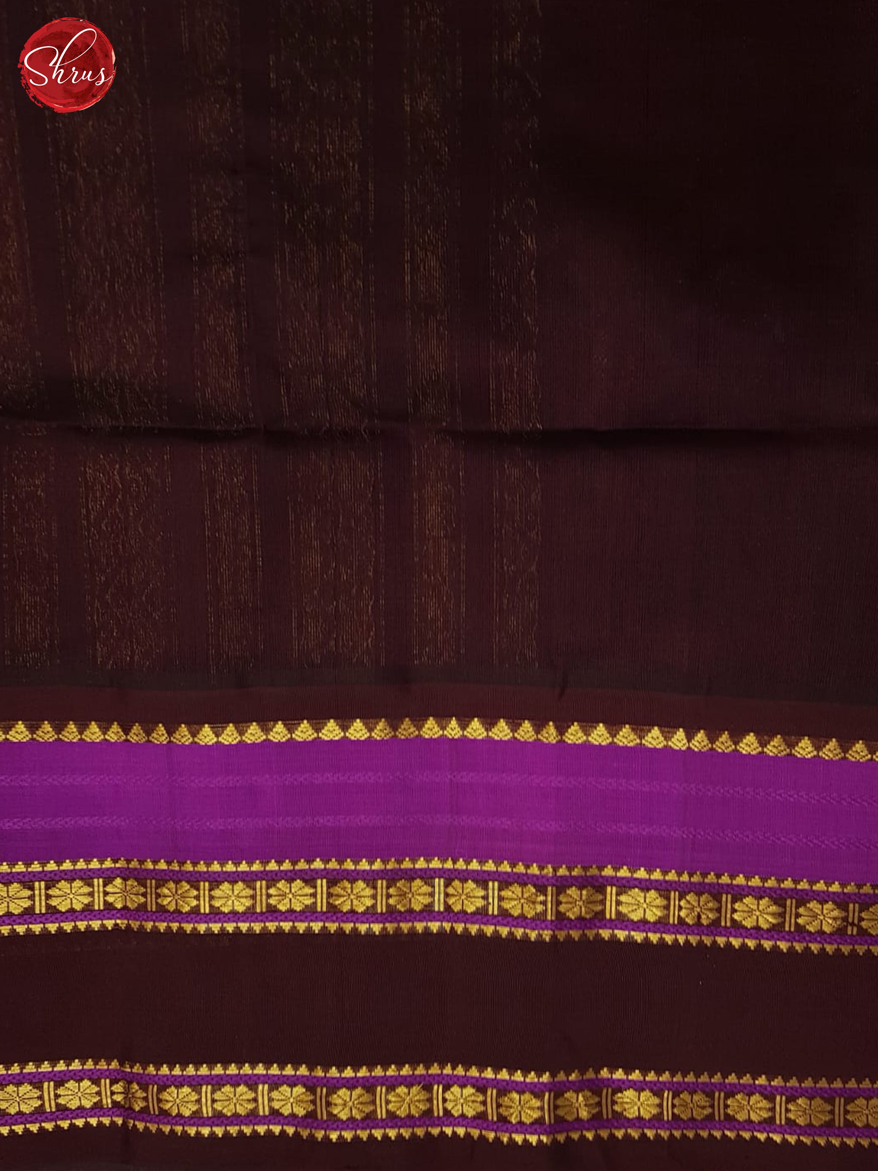 Peacock Blue & Brown - Silk Cotton Saree - Shop on ShrusEternity.com