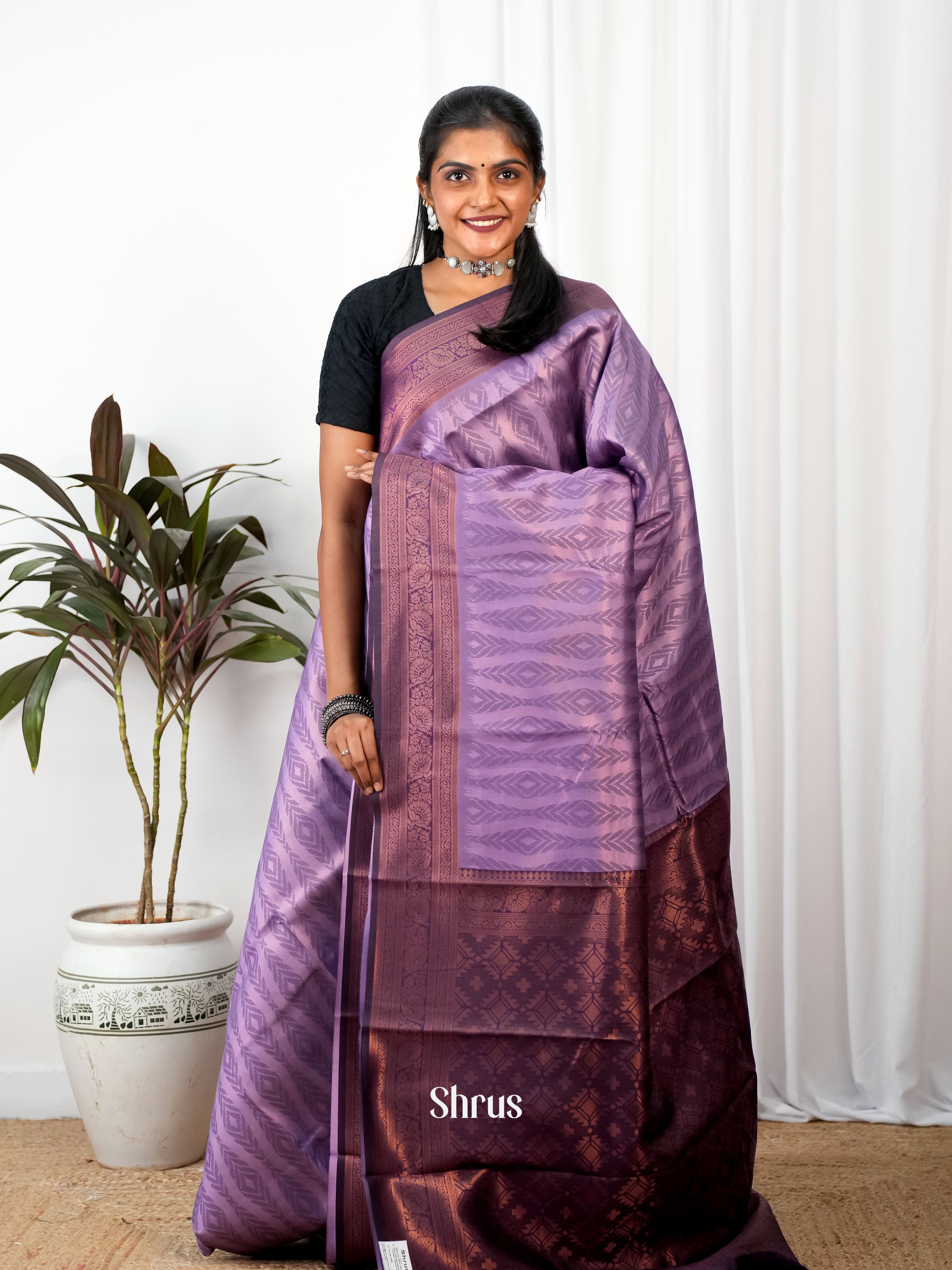 Lavender & Purple - Semi Arani Silk