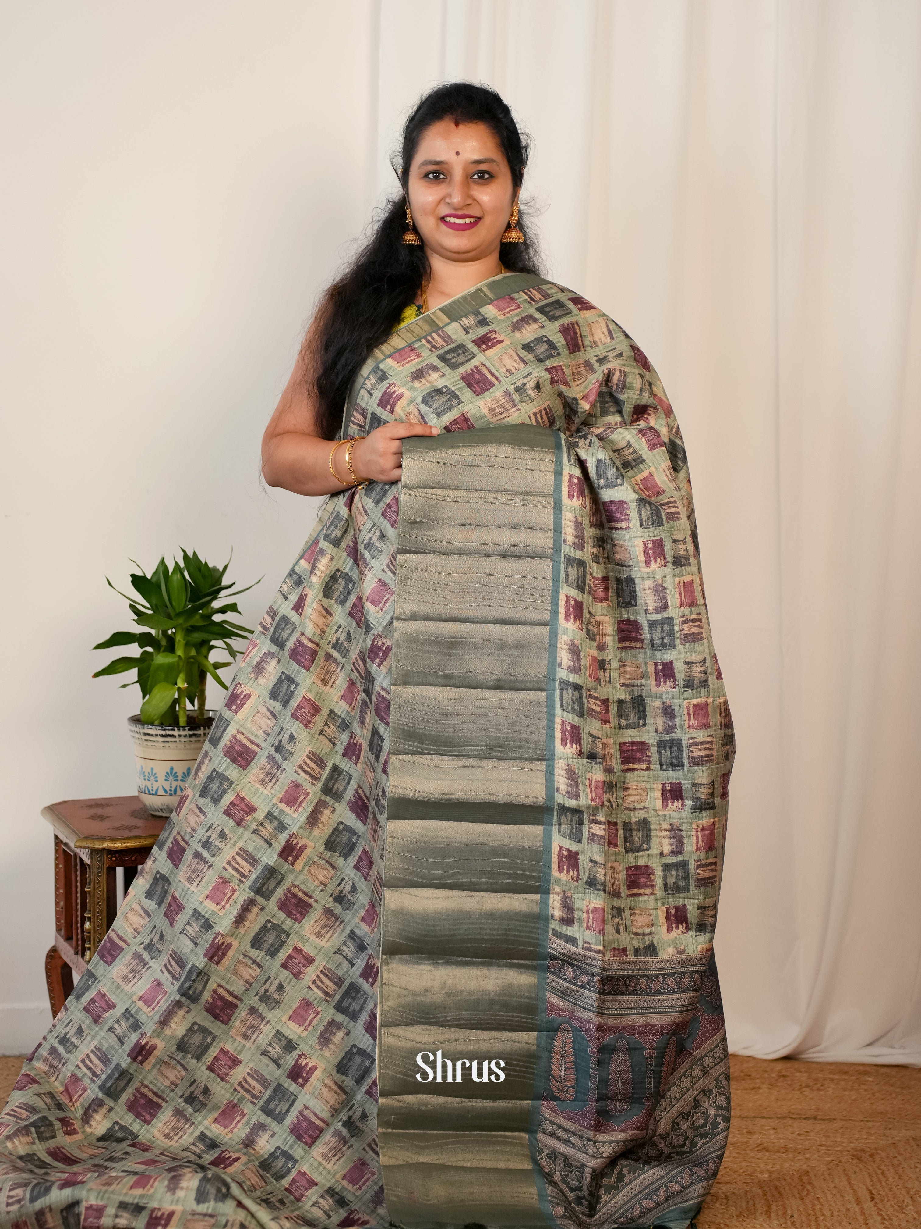 Grey - Matka Cotton Saree