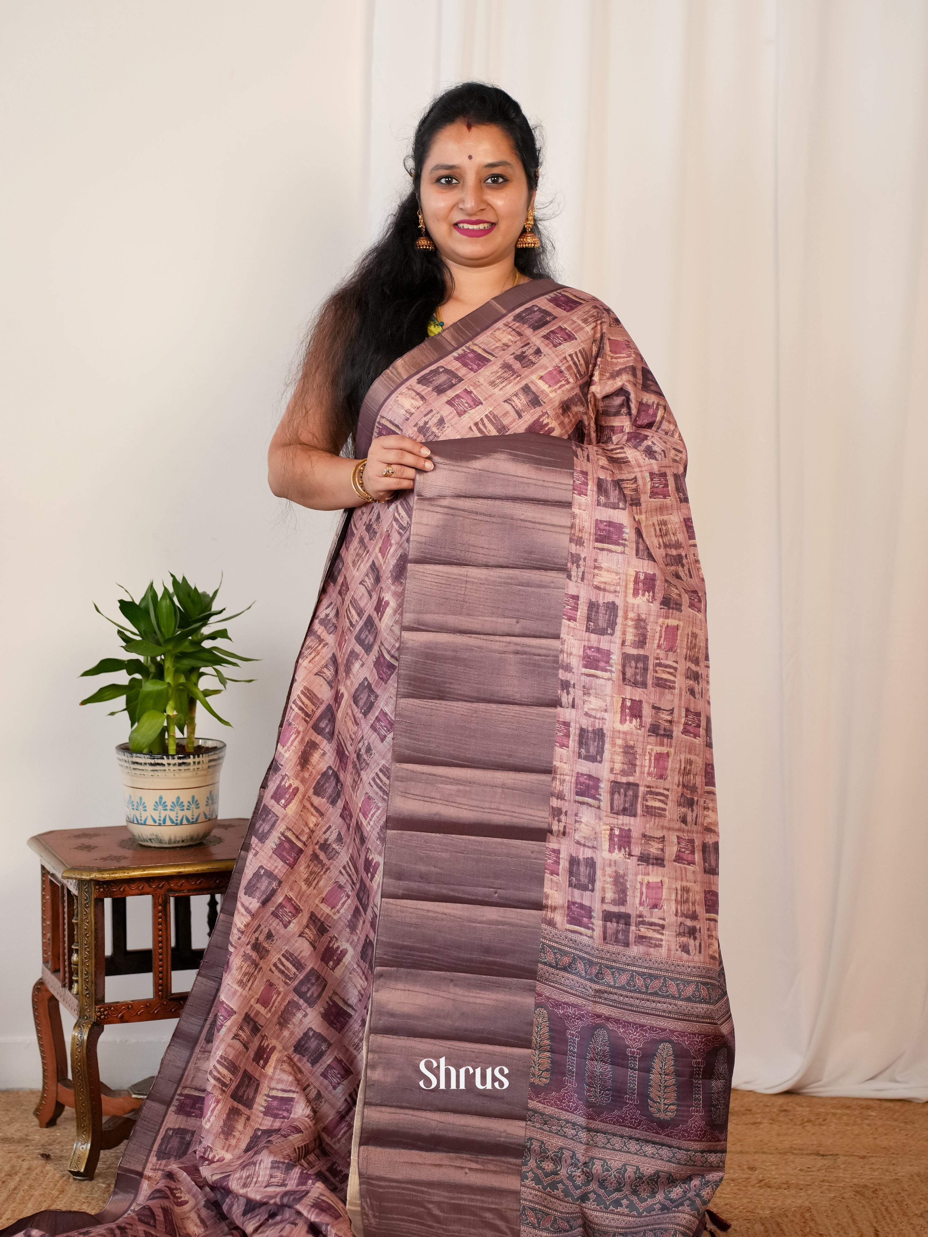 Onion Pink - Matka Cotton Saree