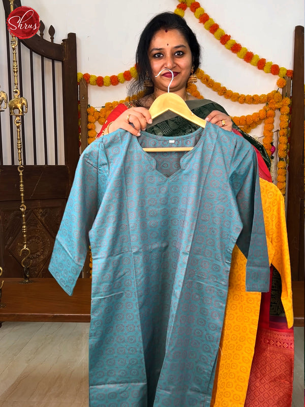 Blue - pattern Readymade kurti - Shop on ShrusEternity.com