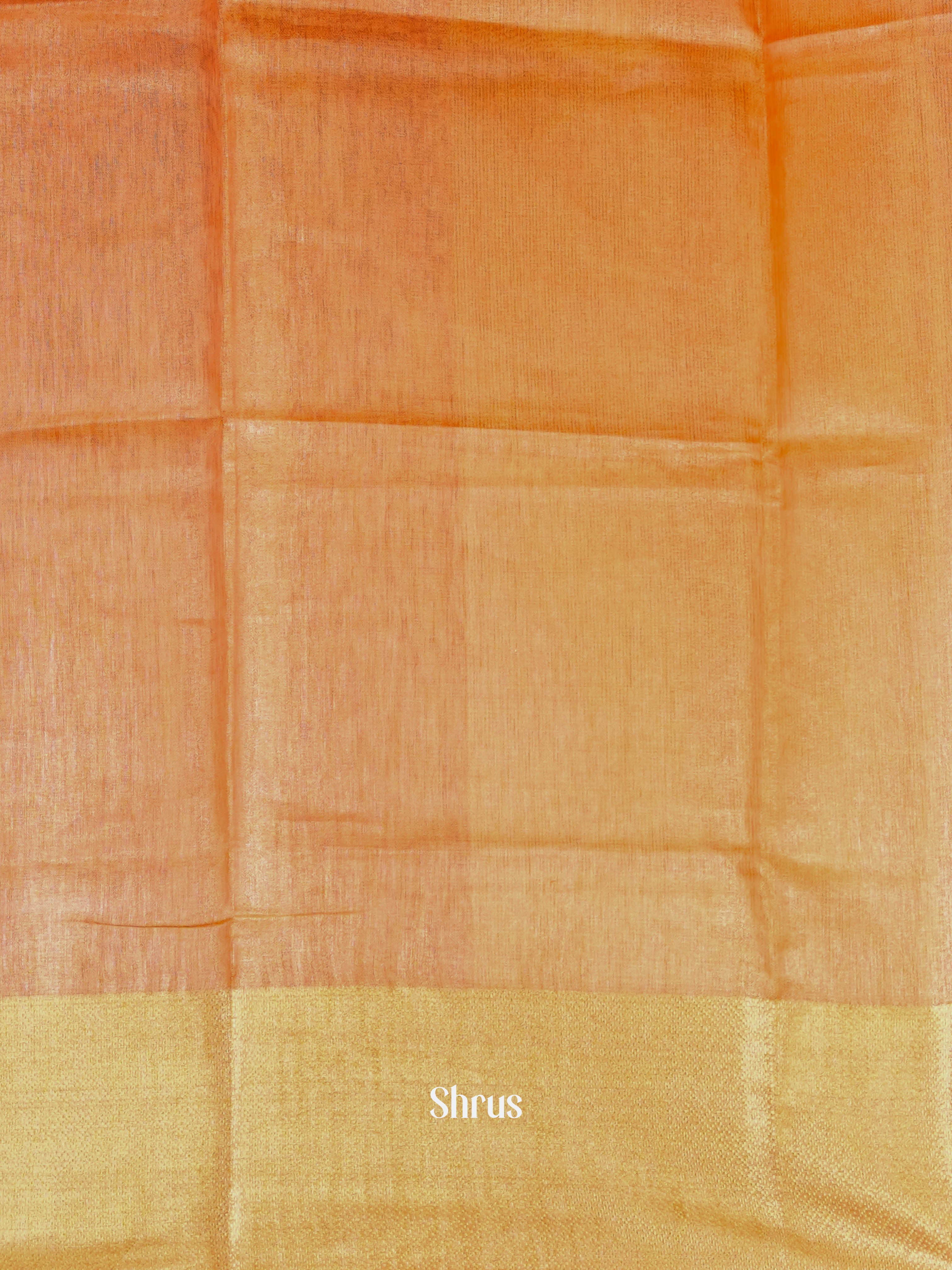 Orangish Pink(Single Tone) - Linen Saree