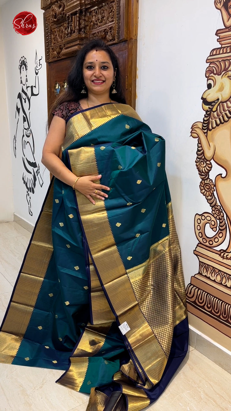 Peacock Blue Kanchipuram Silk Saree – PSR Silks