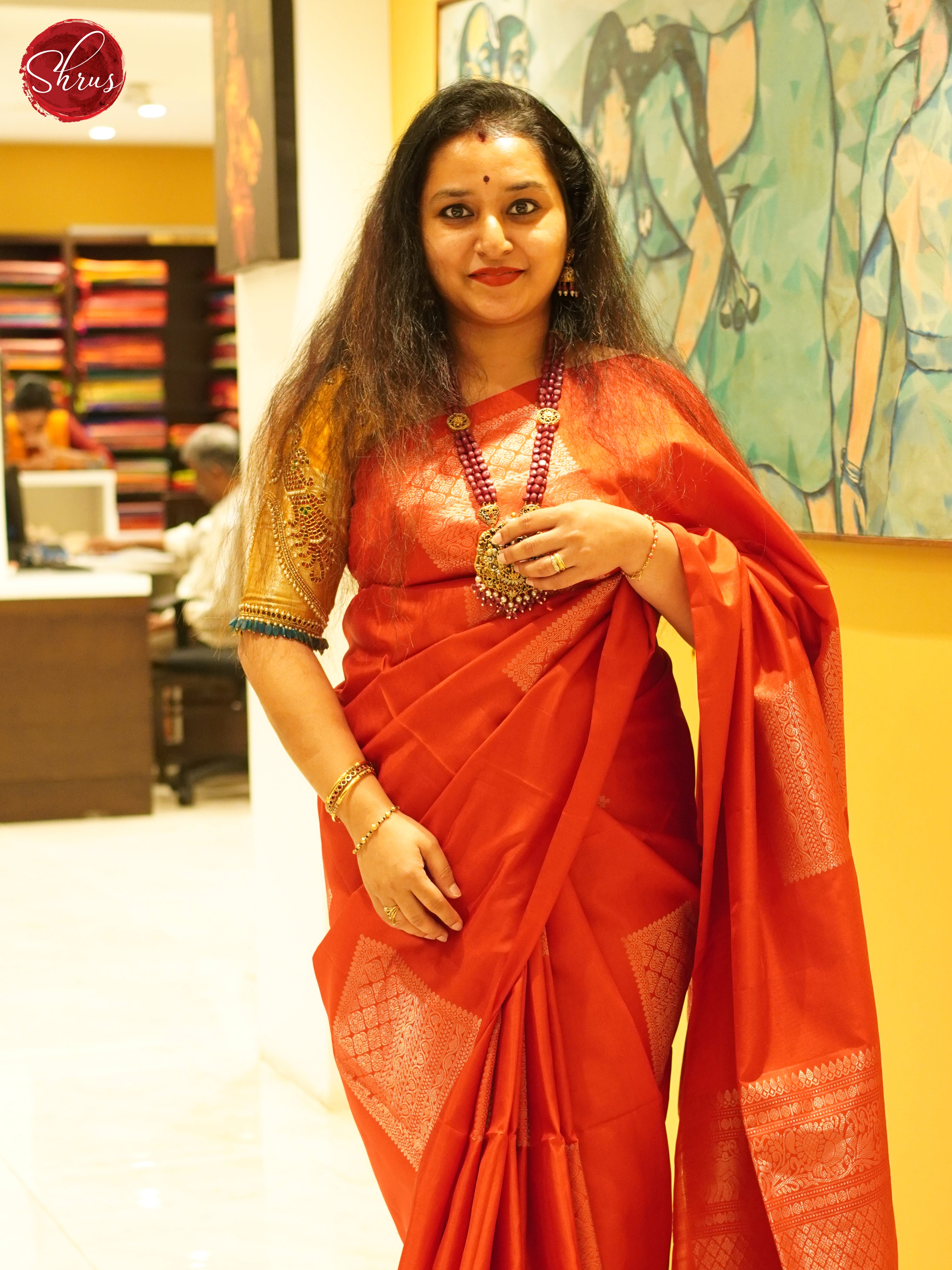 Red(Single tone)-Soft Silk saree - Shop on ShrusEternity.com