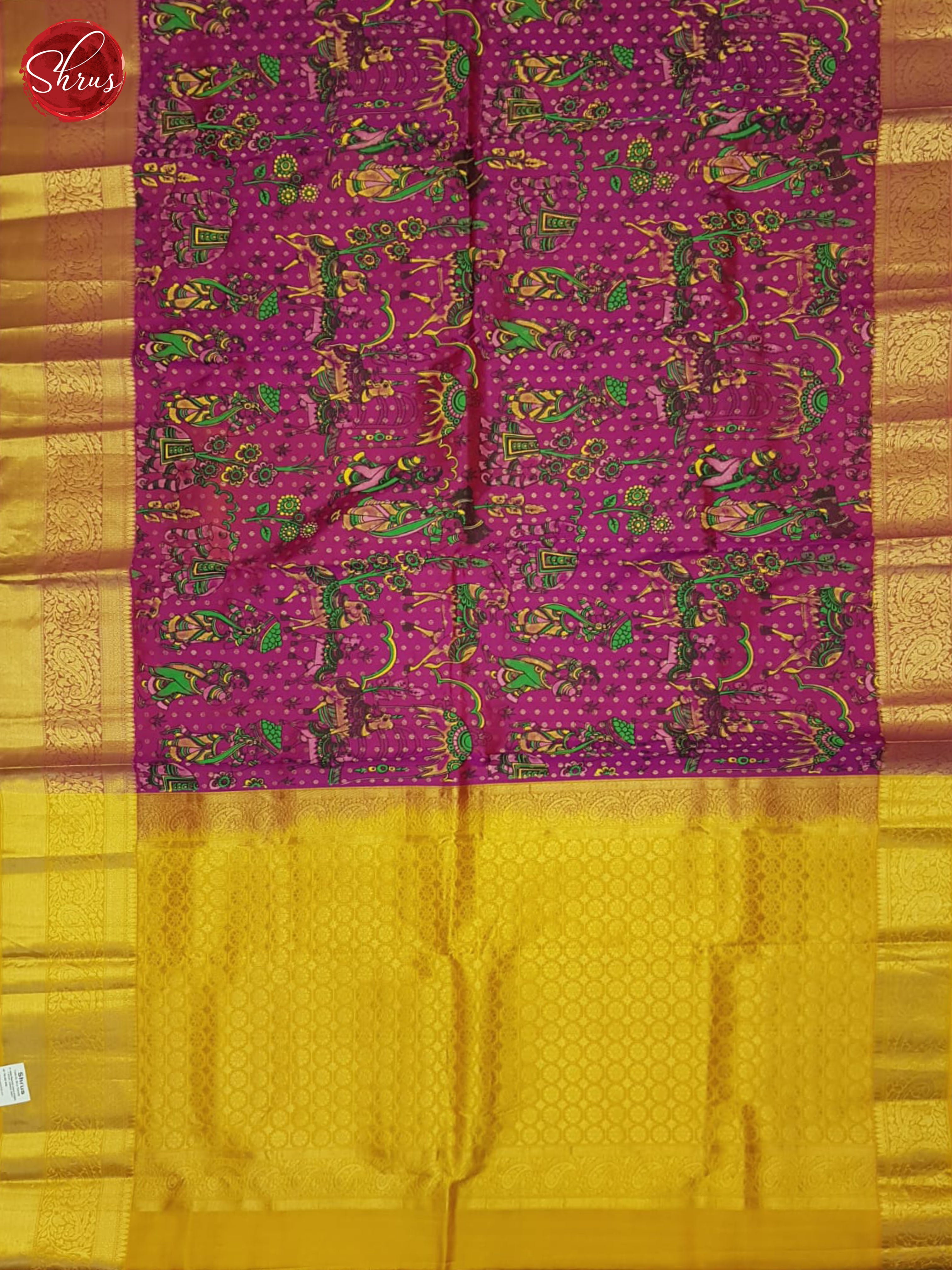 Pink & Mustard - Kanchipuram&nbsp; Silk Saree - Shop on ShrusEternity.com