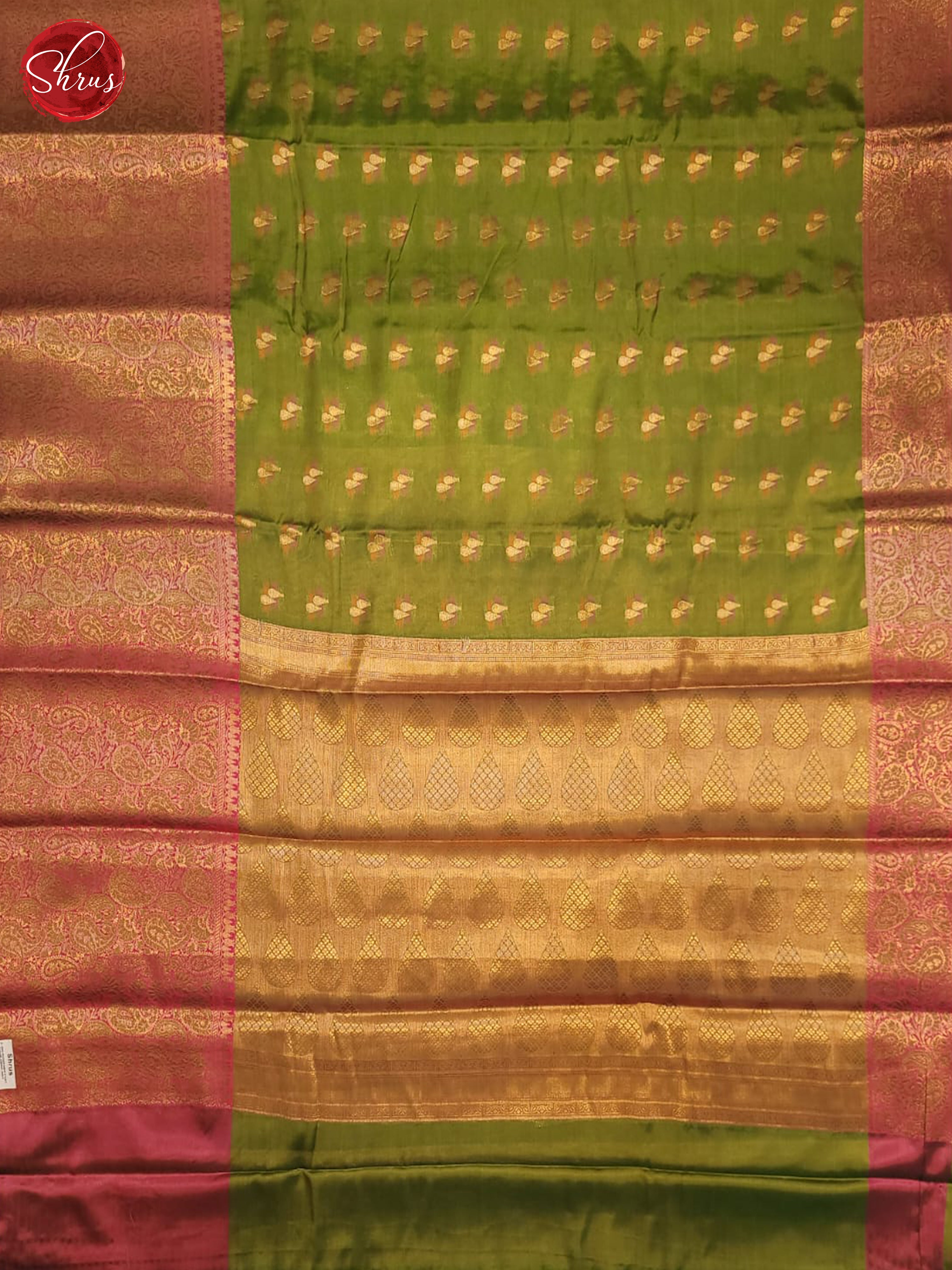 Green & Pink - semi kanchipuram Saree - Shop on ShrusEternity.com