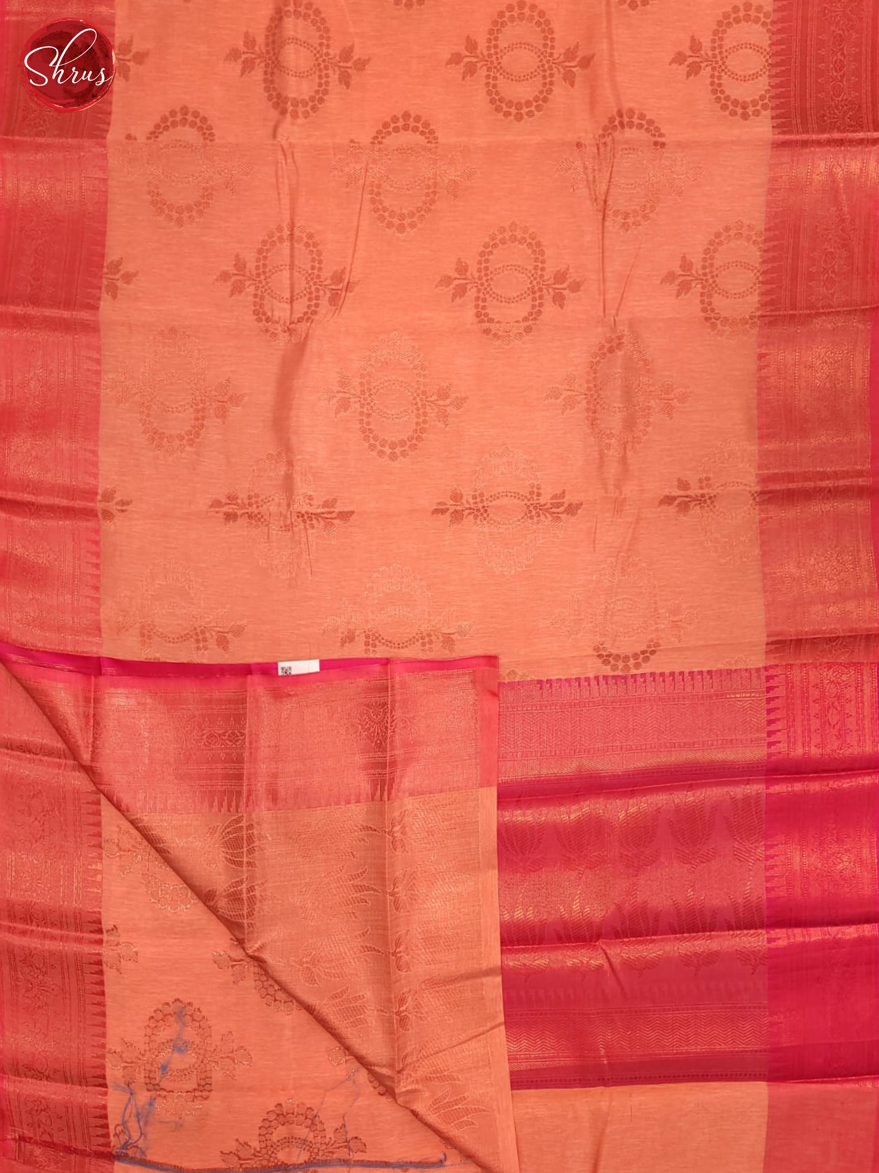 Peach & Pink - Semi Jute Saree - Shop on ShrusEternity.com