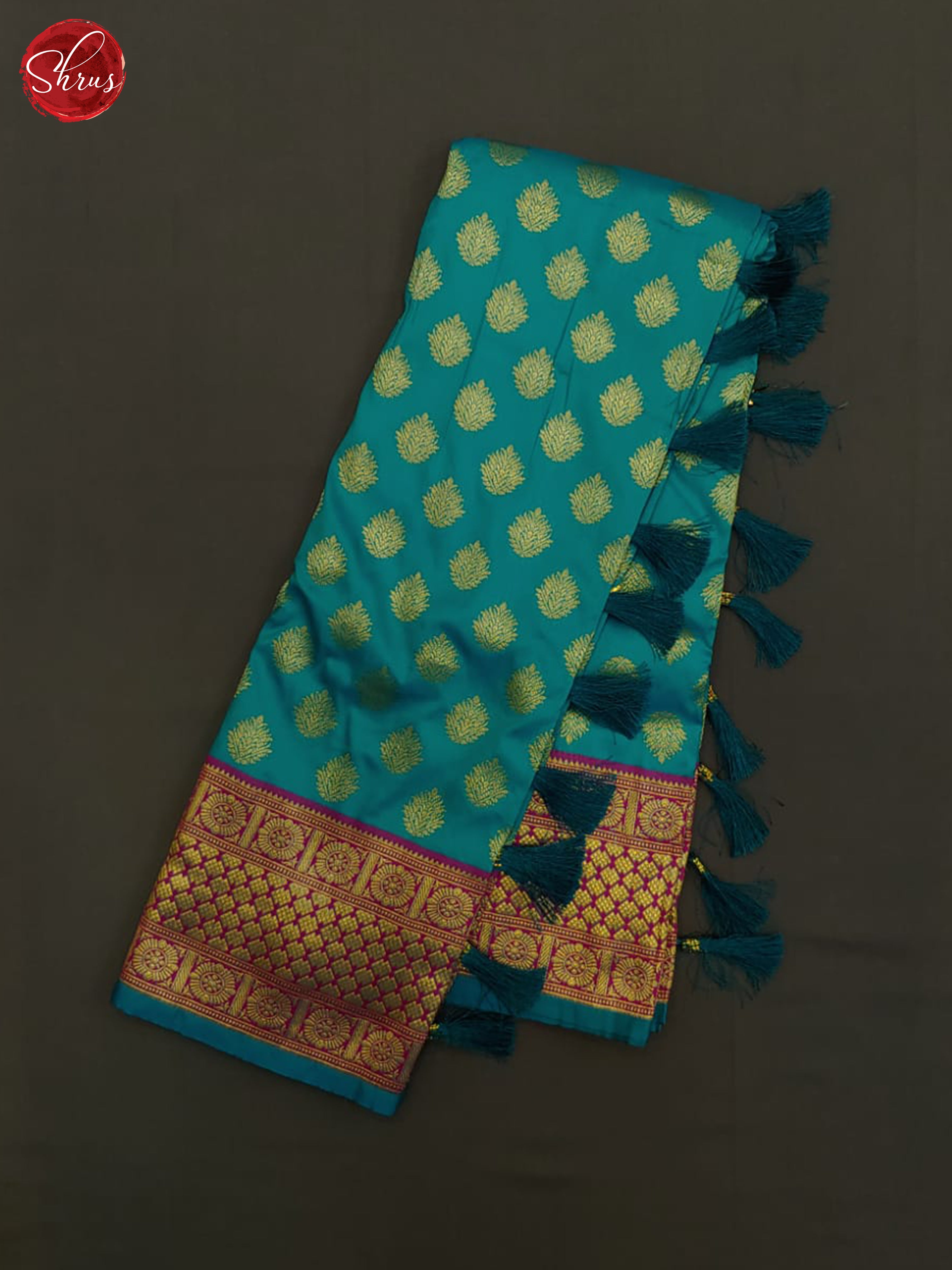 Blue & Purple- Semi kanchipuram saree - Shop on ShrusEternity.com