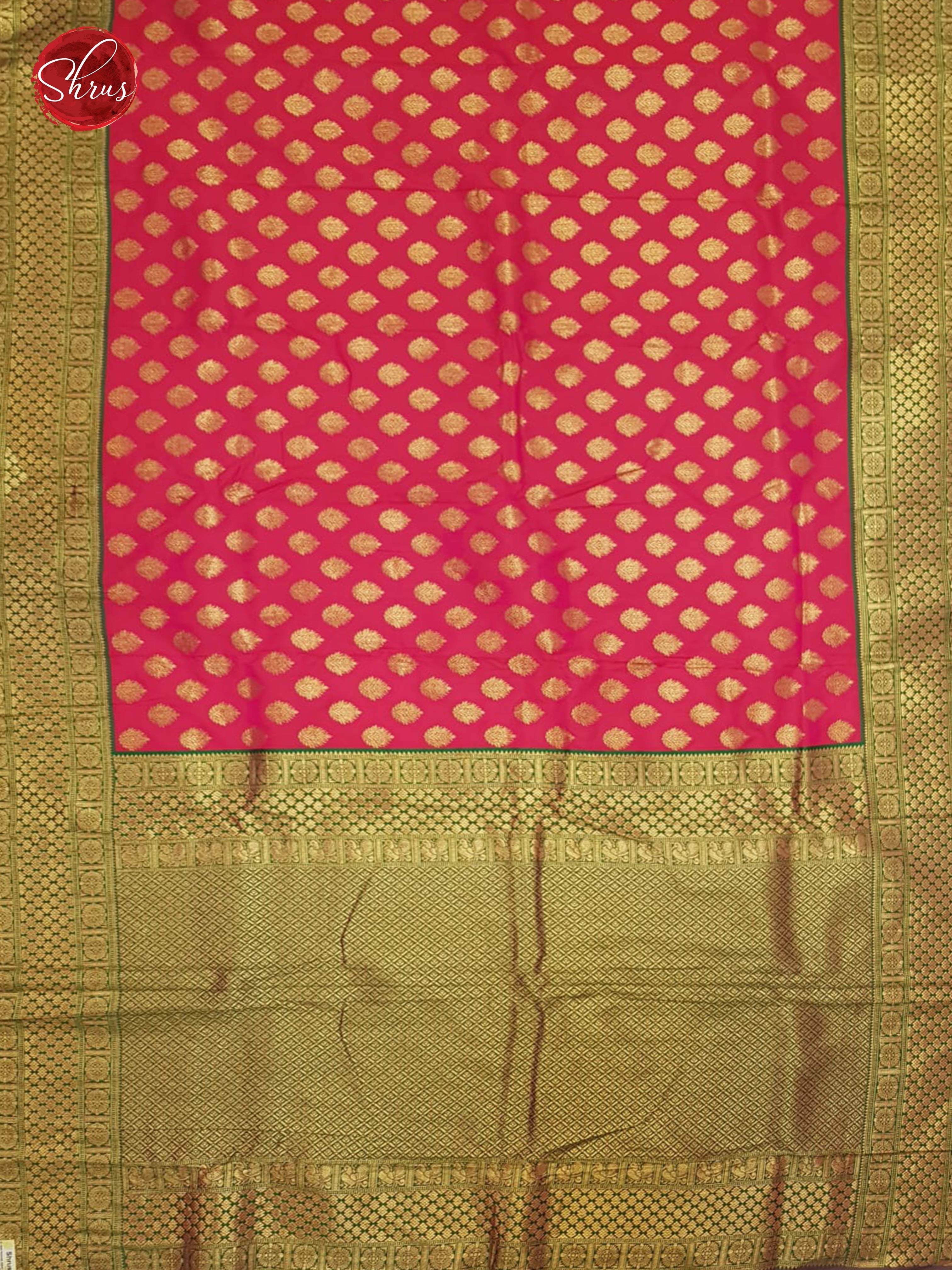 Pink & Green - Semi kanchipuram saree - Shop on ShrusEternity.com